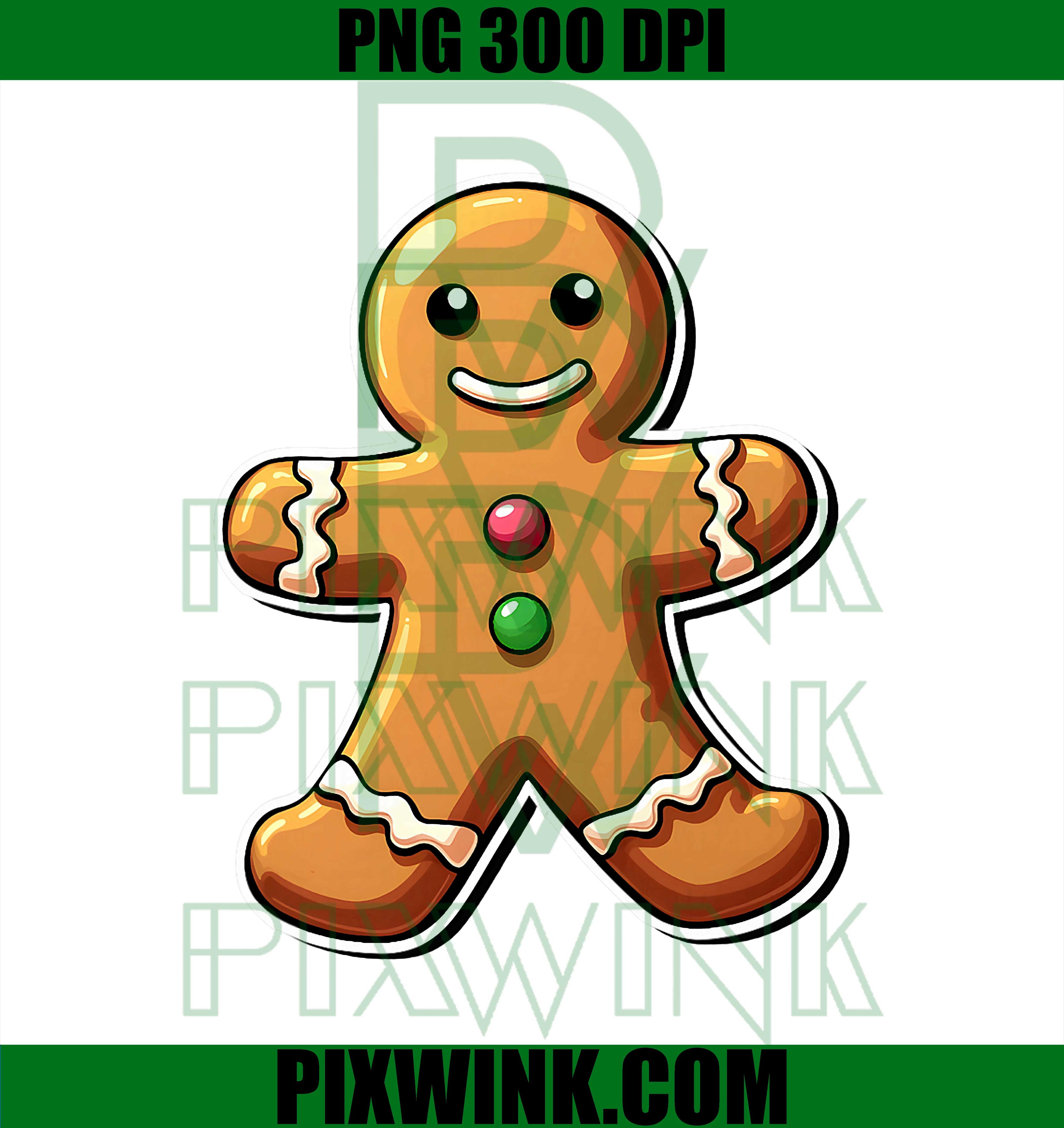Gingerbread Christmas PNG, Cute Gingerbread Man Xmas PNG