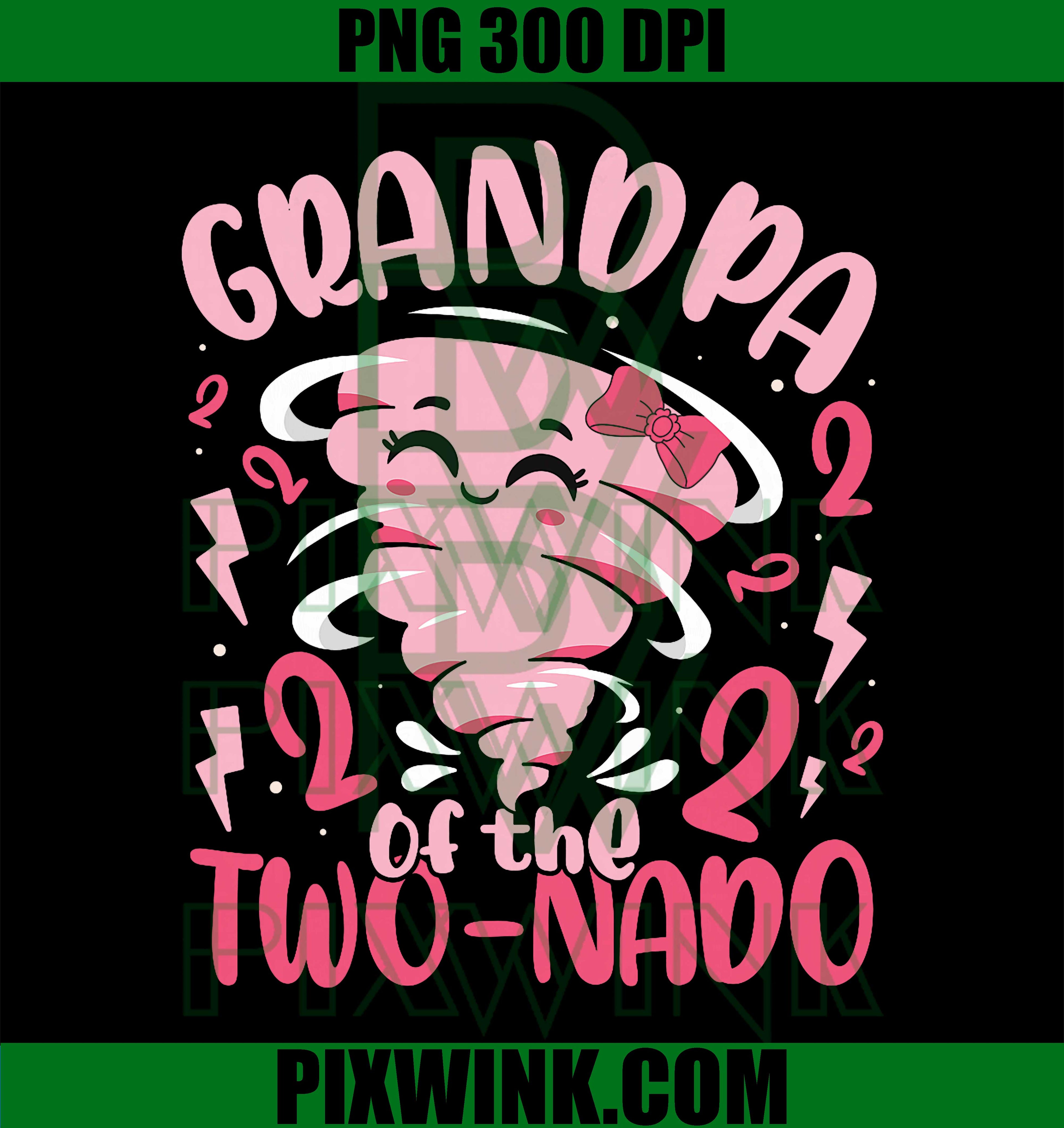 Grandpa of The Two-nado PNG, Tornado 2nd Birthday Party PNG, Funny Grandpa Celebration Design PNG