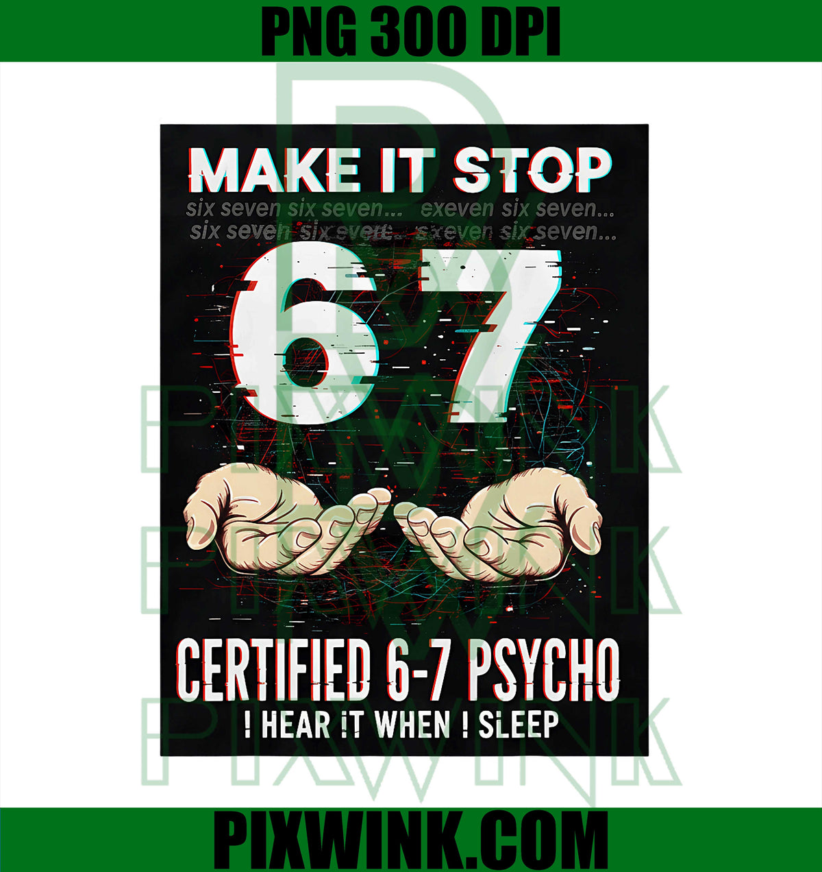 Funny Six Seven 6 7, Meme 67 Hands Slang Brainrot PNG – pixwink.com