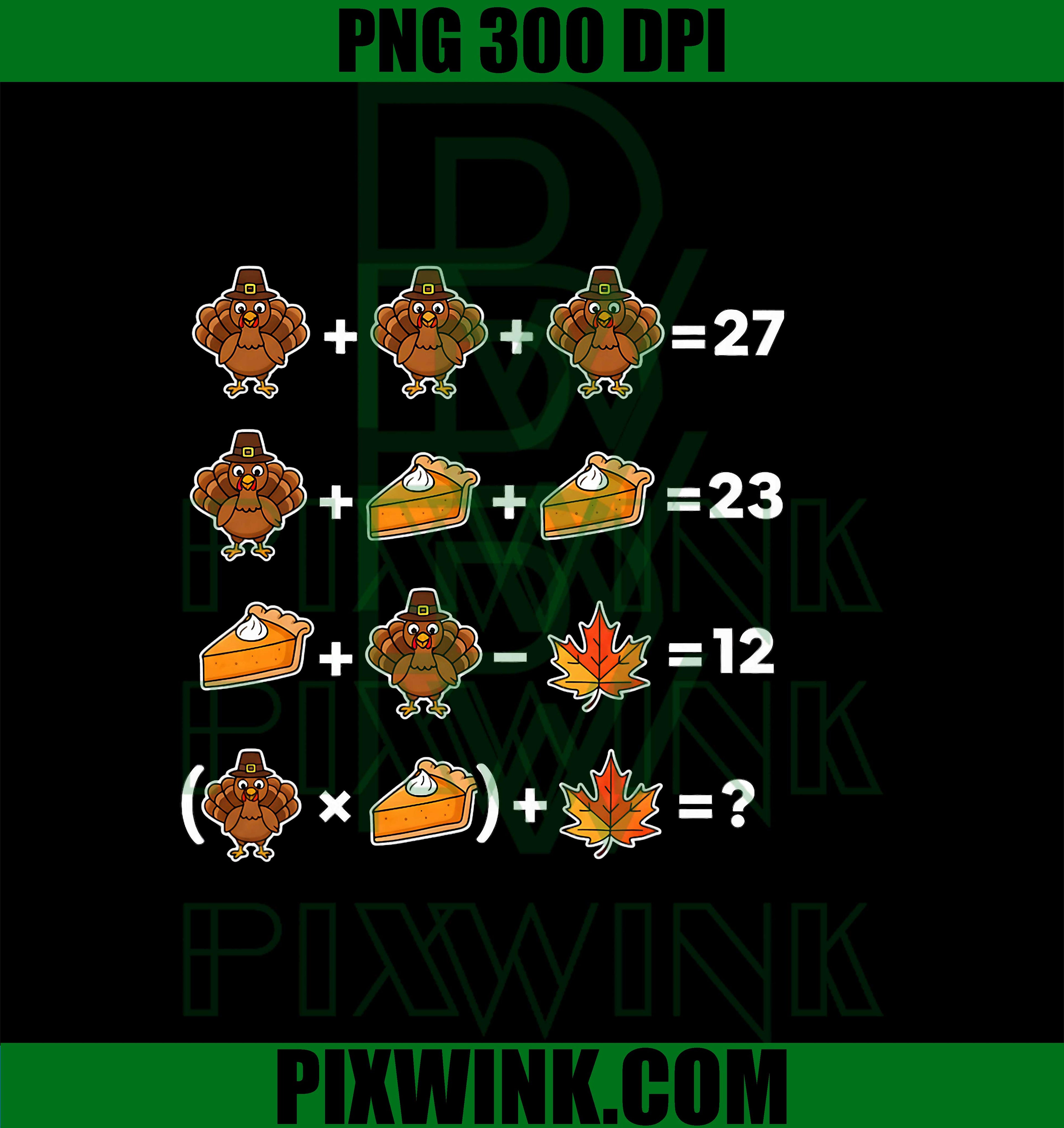Funny 67 MemeThanksgiving PNG, Math Teacher Puzzle Turkey PNG