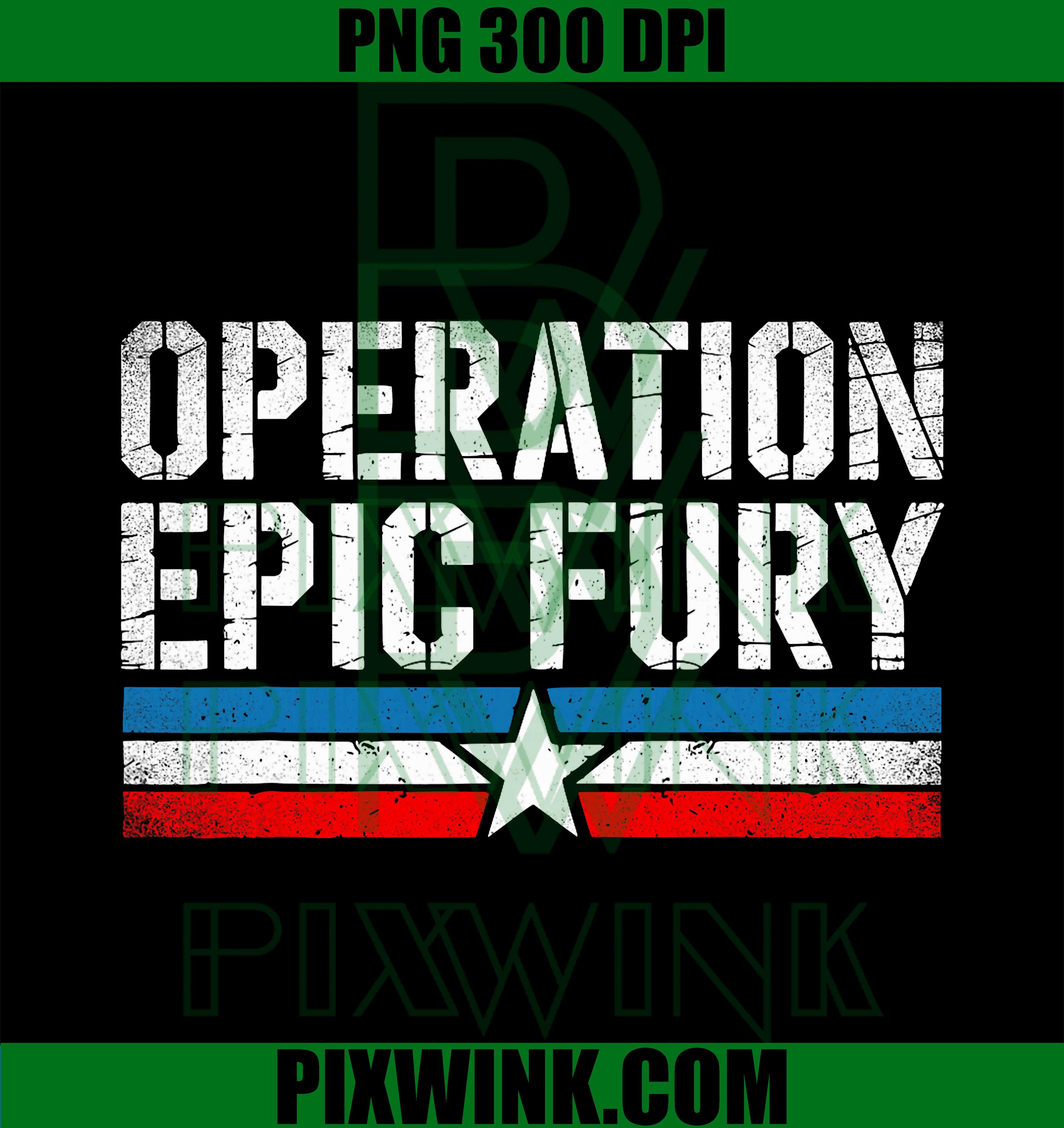 Operation Epic Fury PNG, Tactical Retro Military Graphic Design PNG