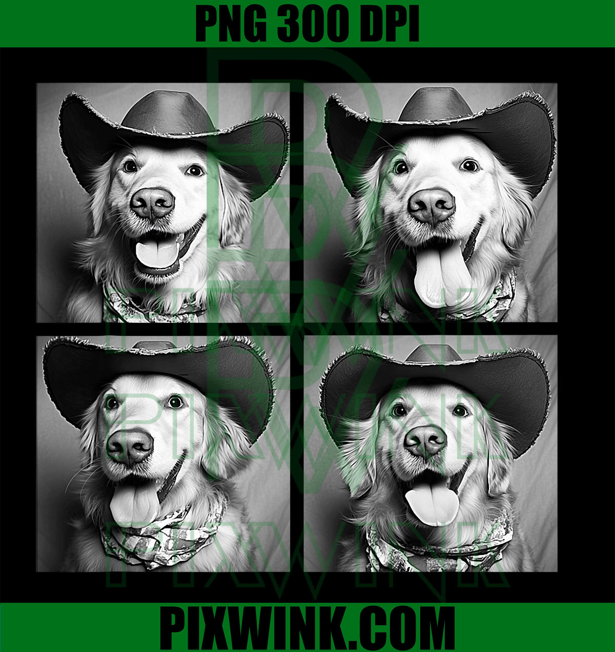 Western Golden Retriever PNG, Funny Cowboy Dog PNG, Howdy Puppy PNG