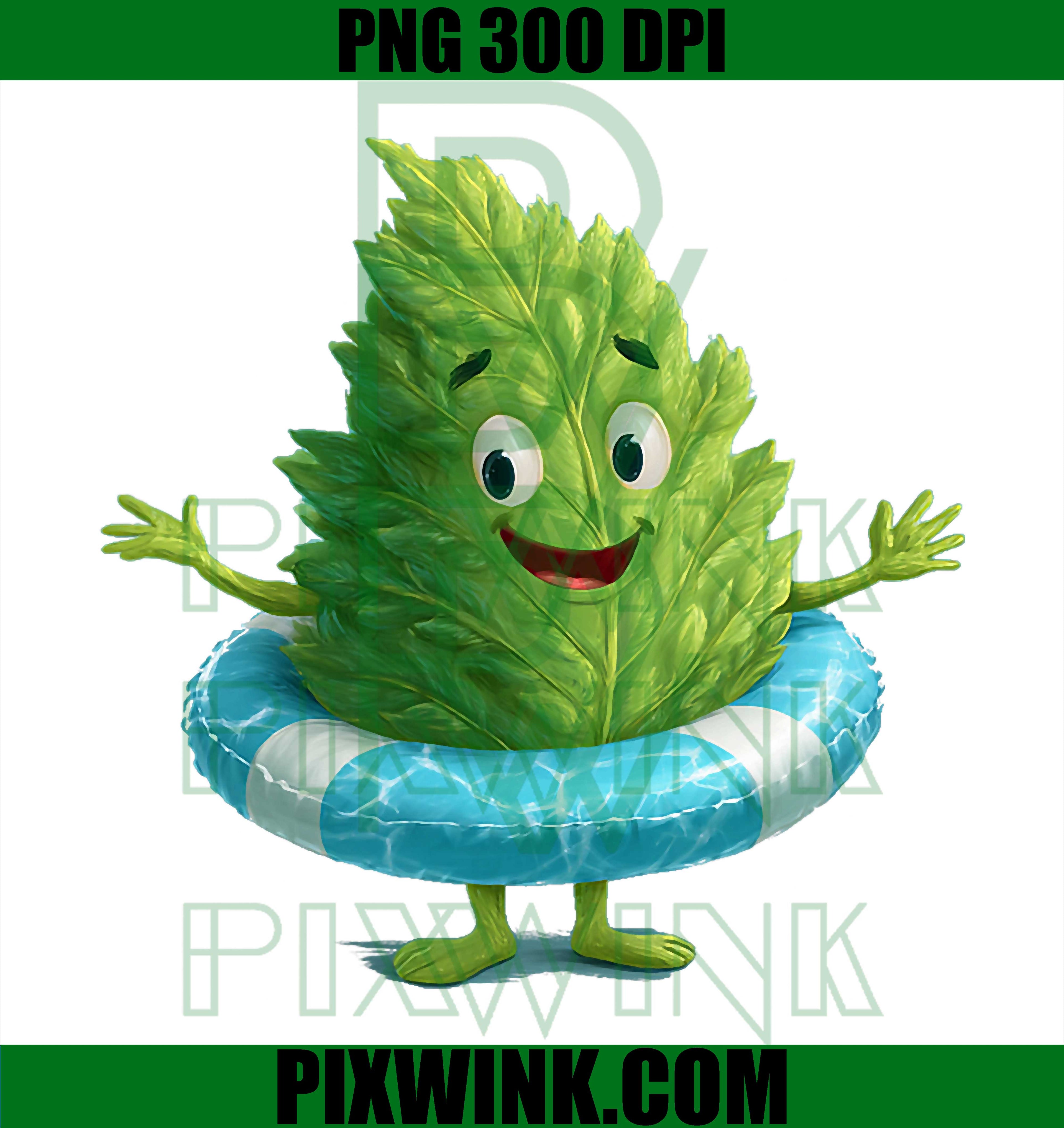 Laughing Leaf Pool Ring PNG, Funny Summer Leaf Lover PNG