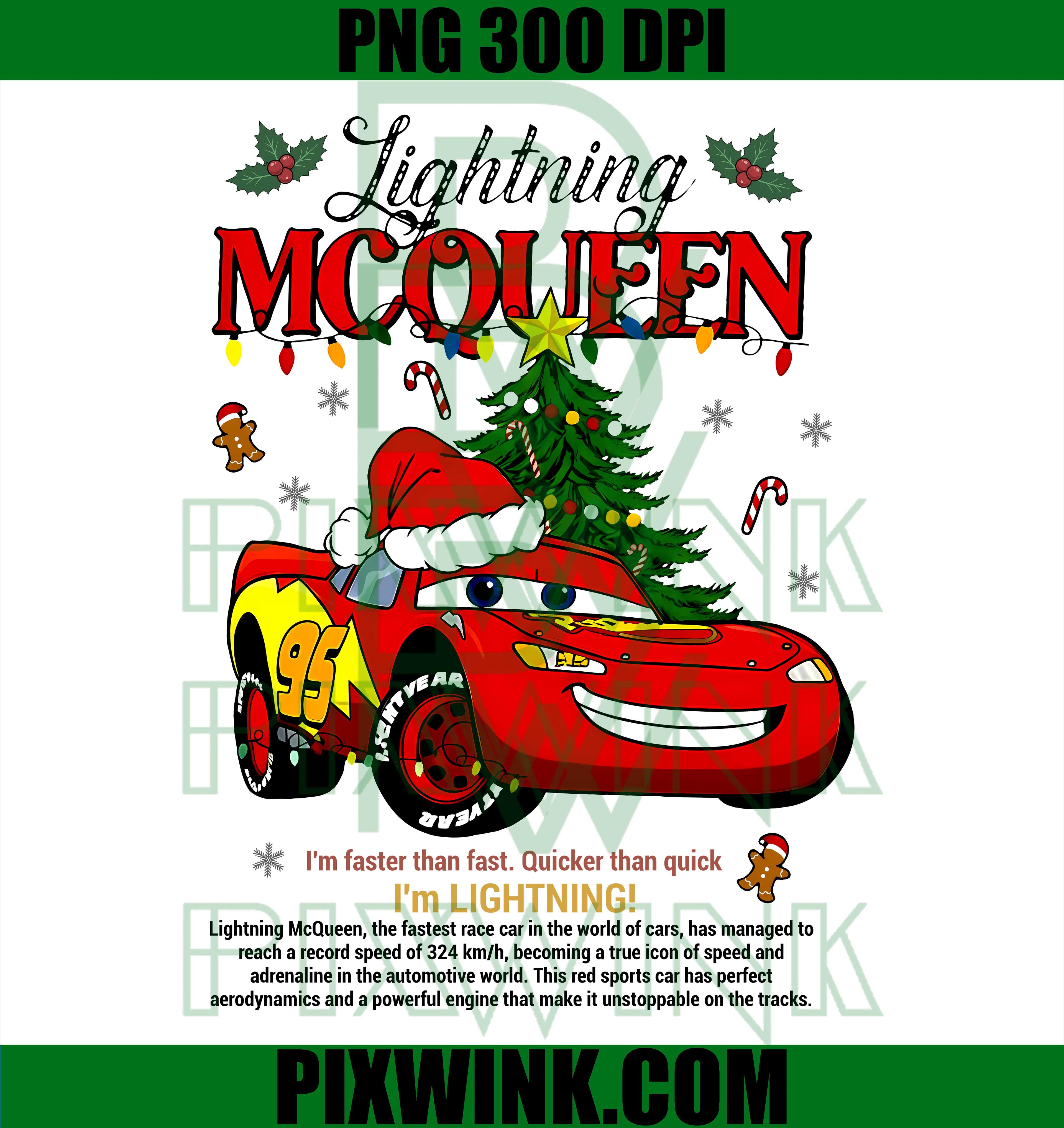 Lightning McQueen Christmas PNG, Cars Movie Christmas PNG, Im Lightning PNG