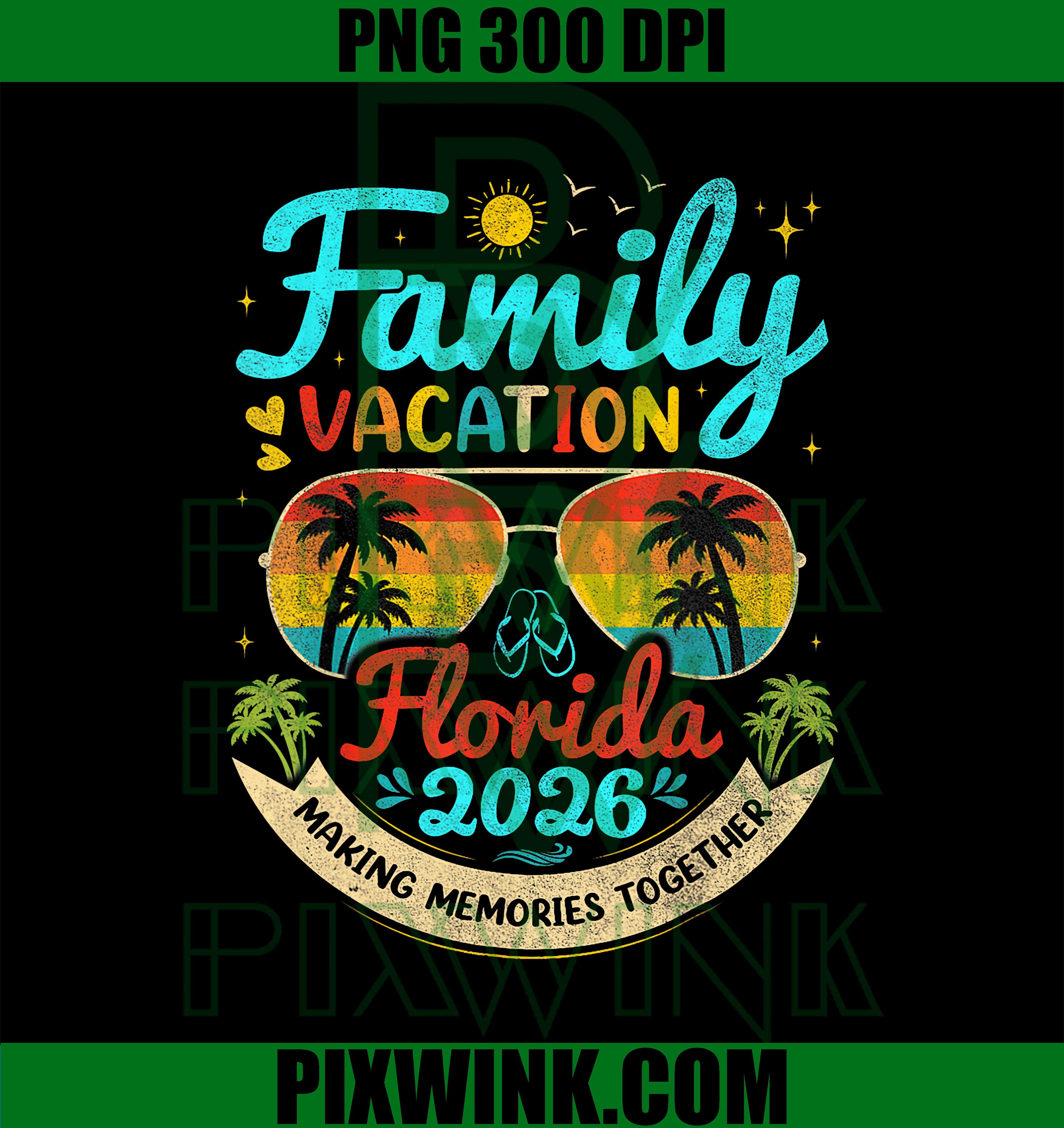 Vintage Family Vacation Florida 2026 Florida Group PNG