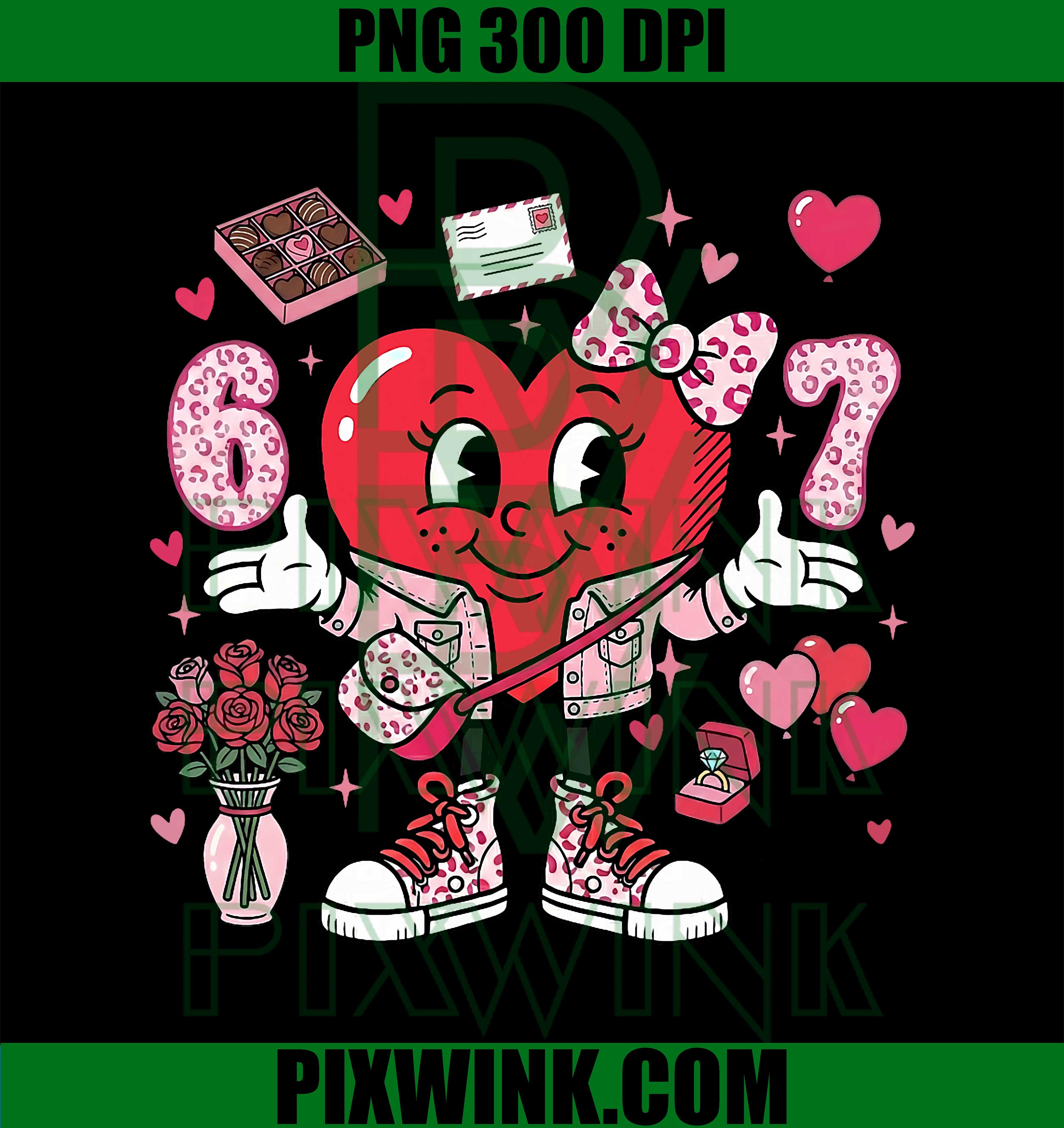 Funny 67 Meme PNG, Six Seven 6 7 Valentine Hearts PNG, Valentines Day PNG