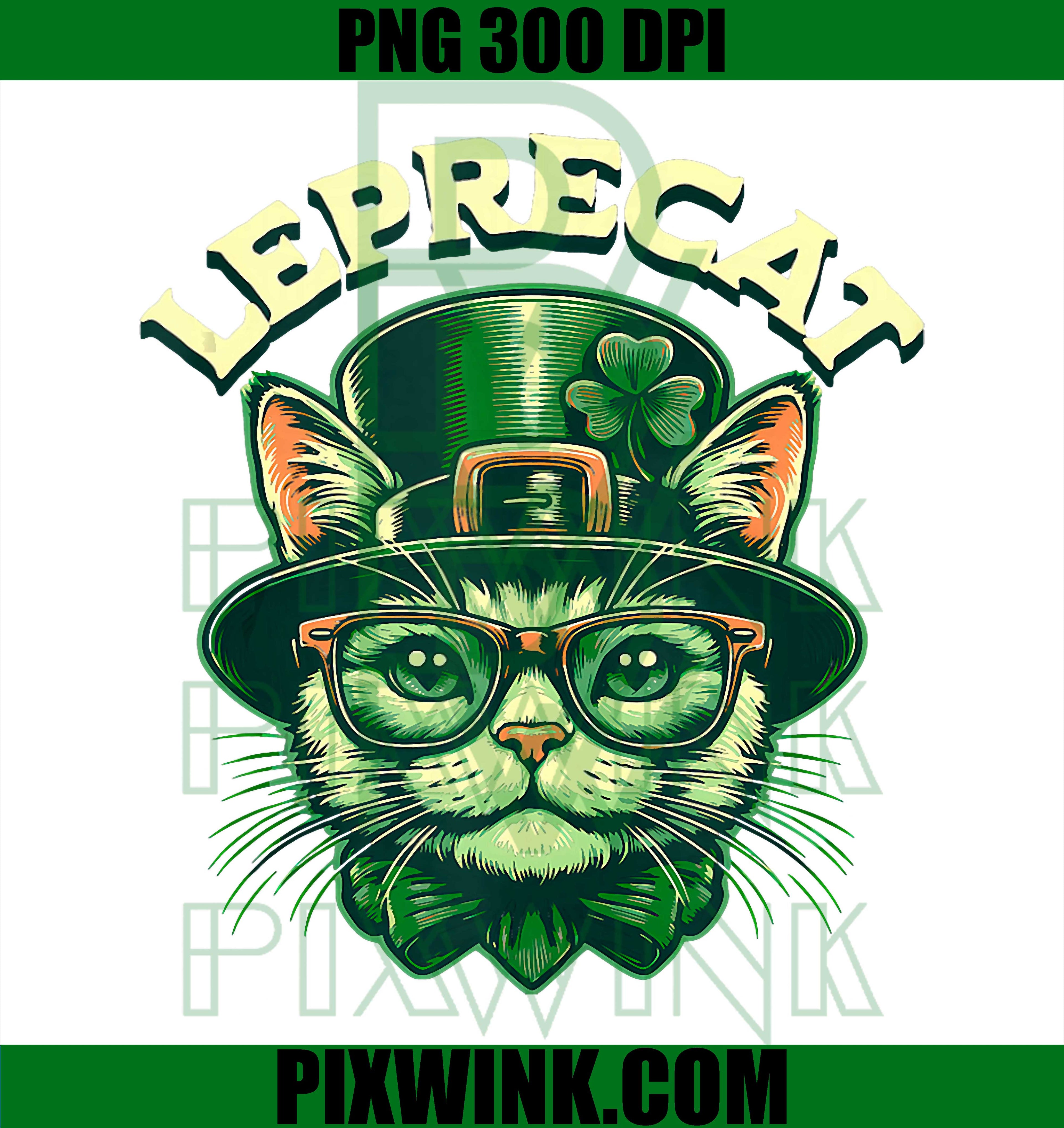 Leprecat Saint Patrick Cat PNG, Funny St Patrick’s Day Cat PNG