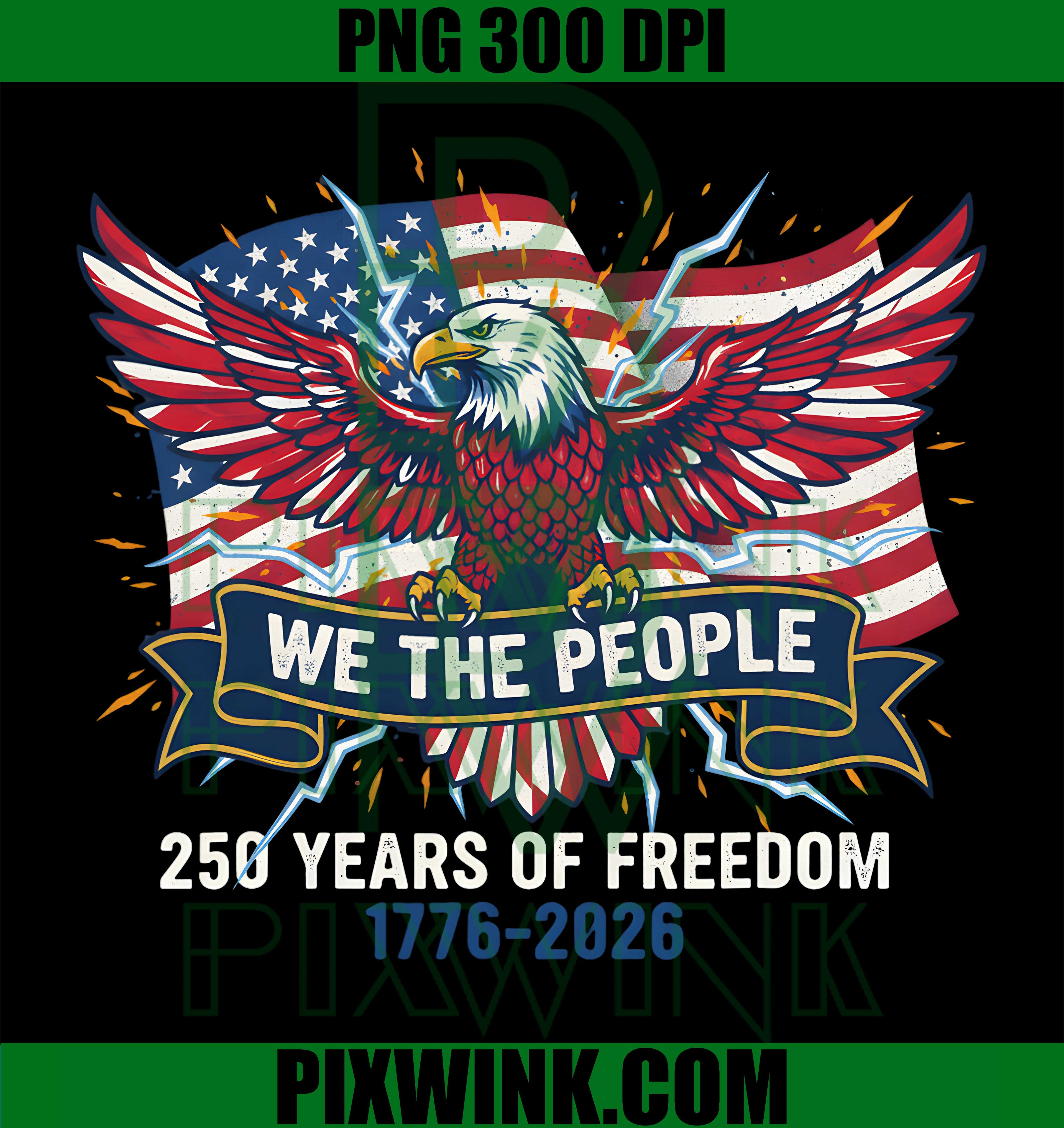 250th Anniversary USA Floral PNG, 4th Of July Patriotic 250 Years PNG
