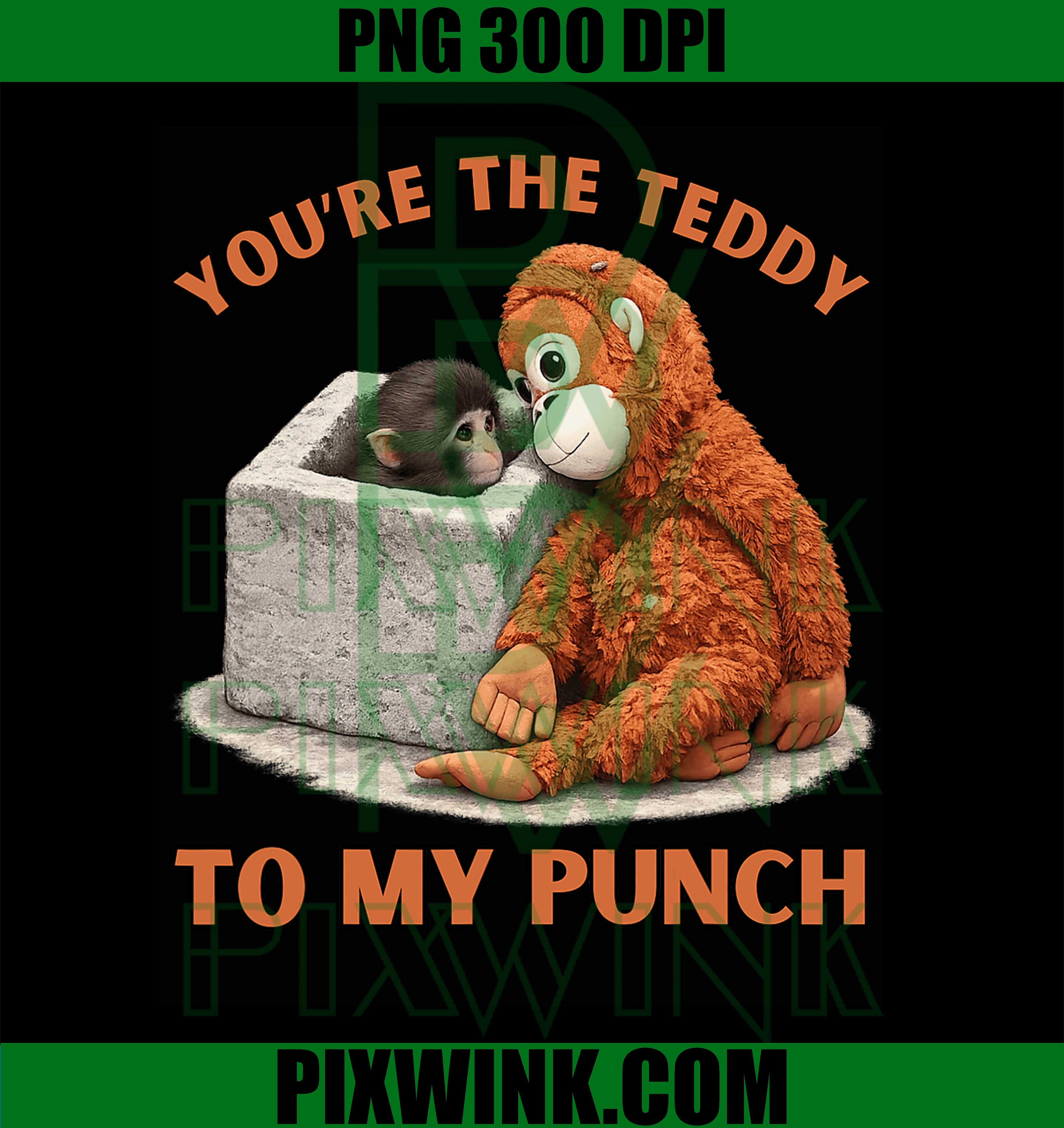 Cute Monkey Punch Baby PNG, Little Punch Monkey Lovers Design PNG