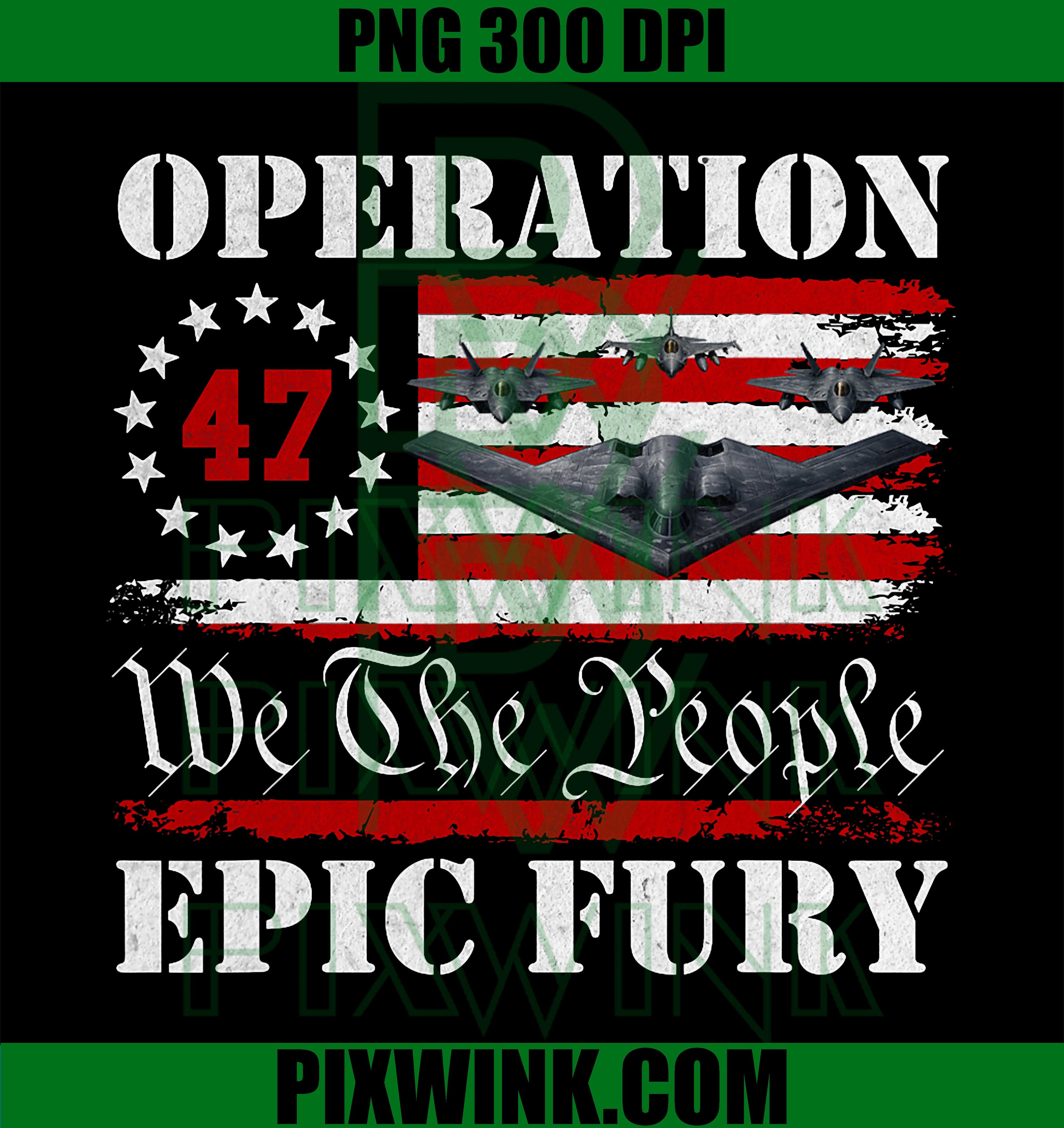 Operation Epic Fury PNG, Bold Military Inspired Graphic Design PNG