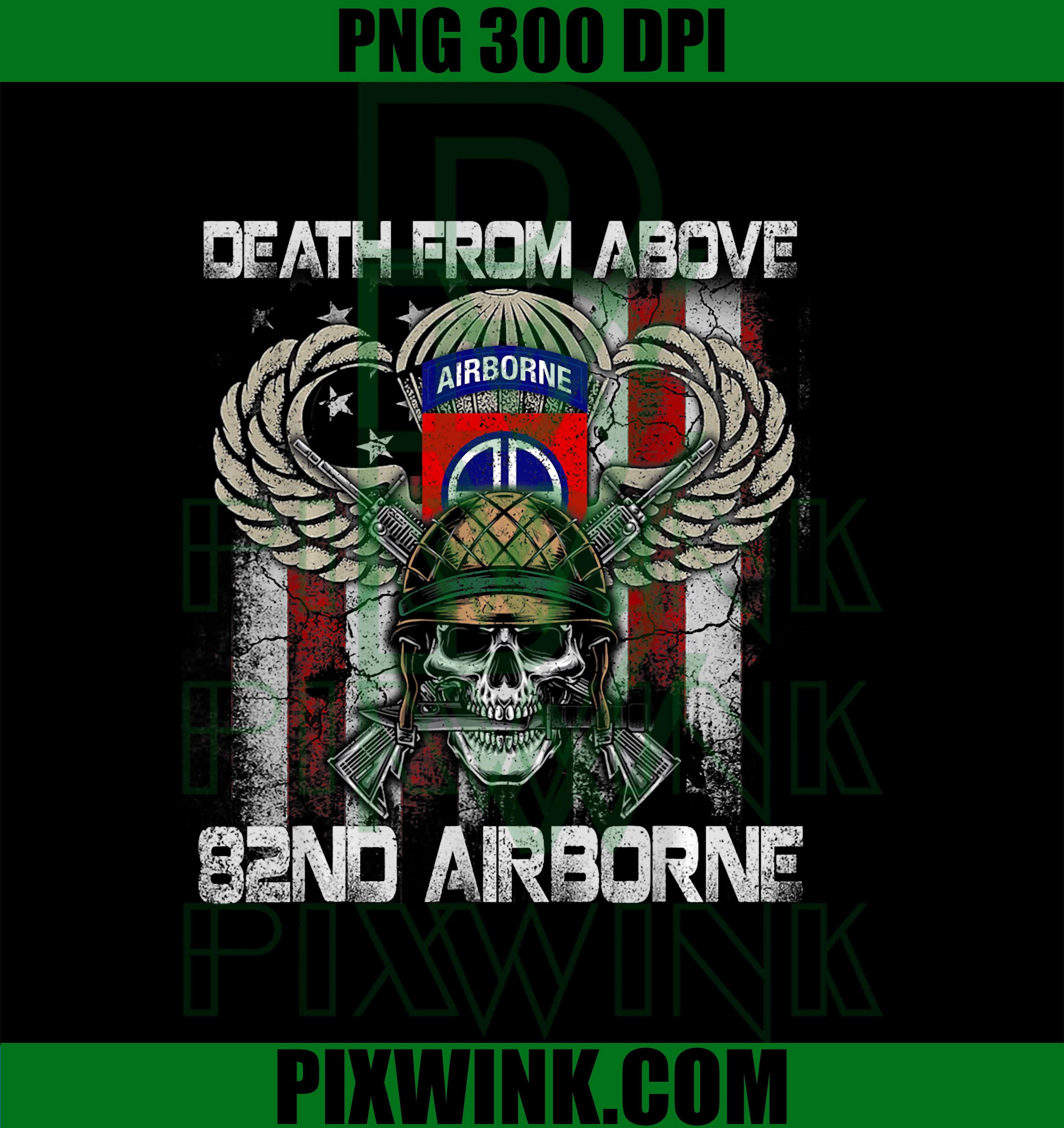 Death From Above 82nd PNG, Airborne Division Veteran Vintage Flag PNG