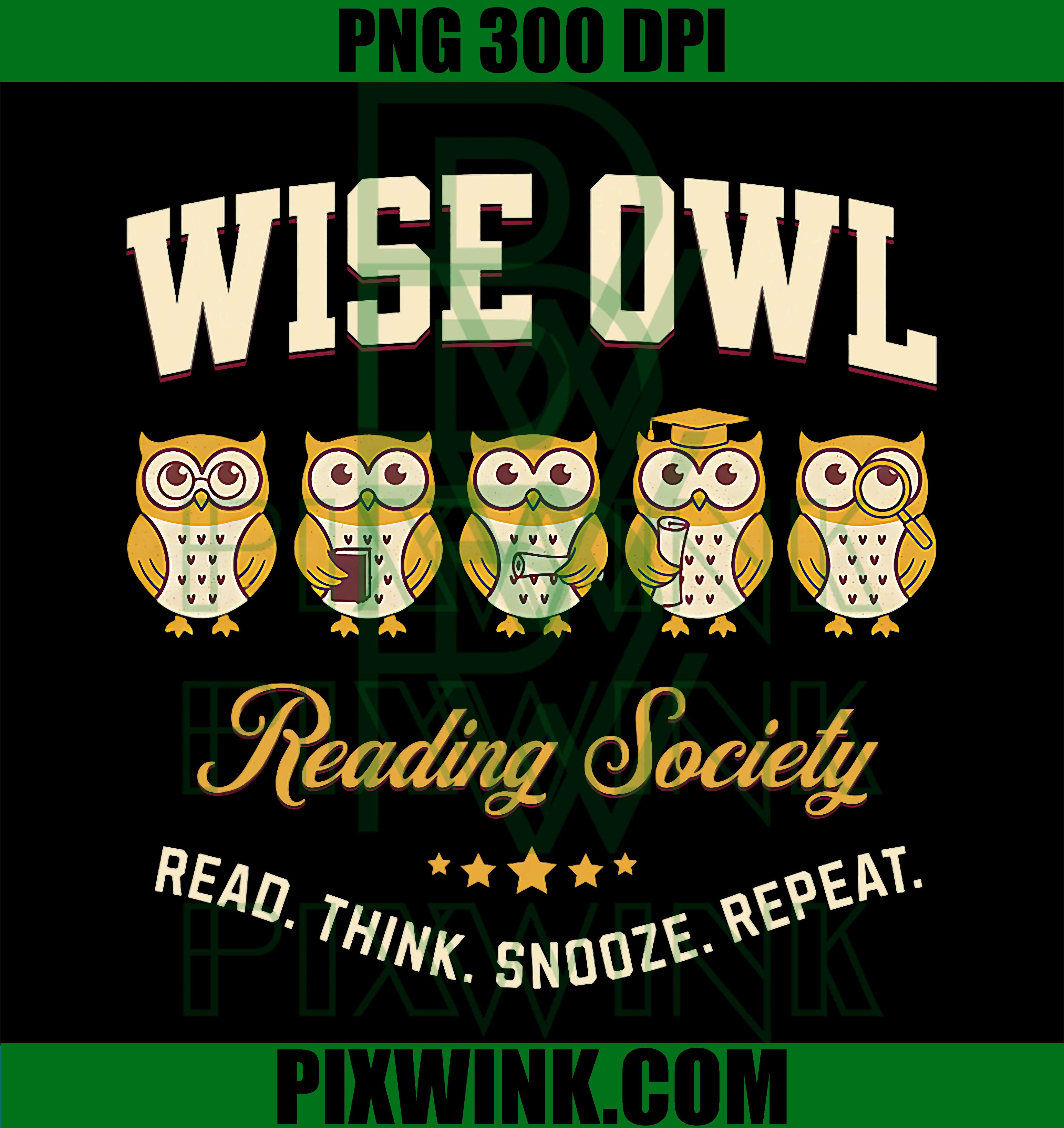 Funny Wise Owl Reading PNG, Cute Book Lover Owl PNG