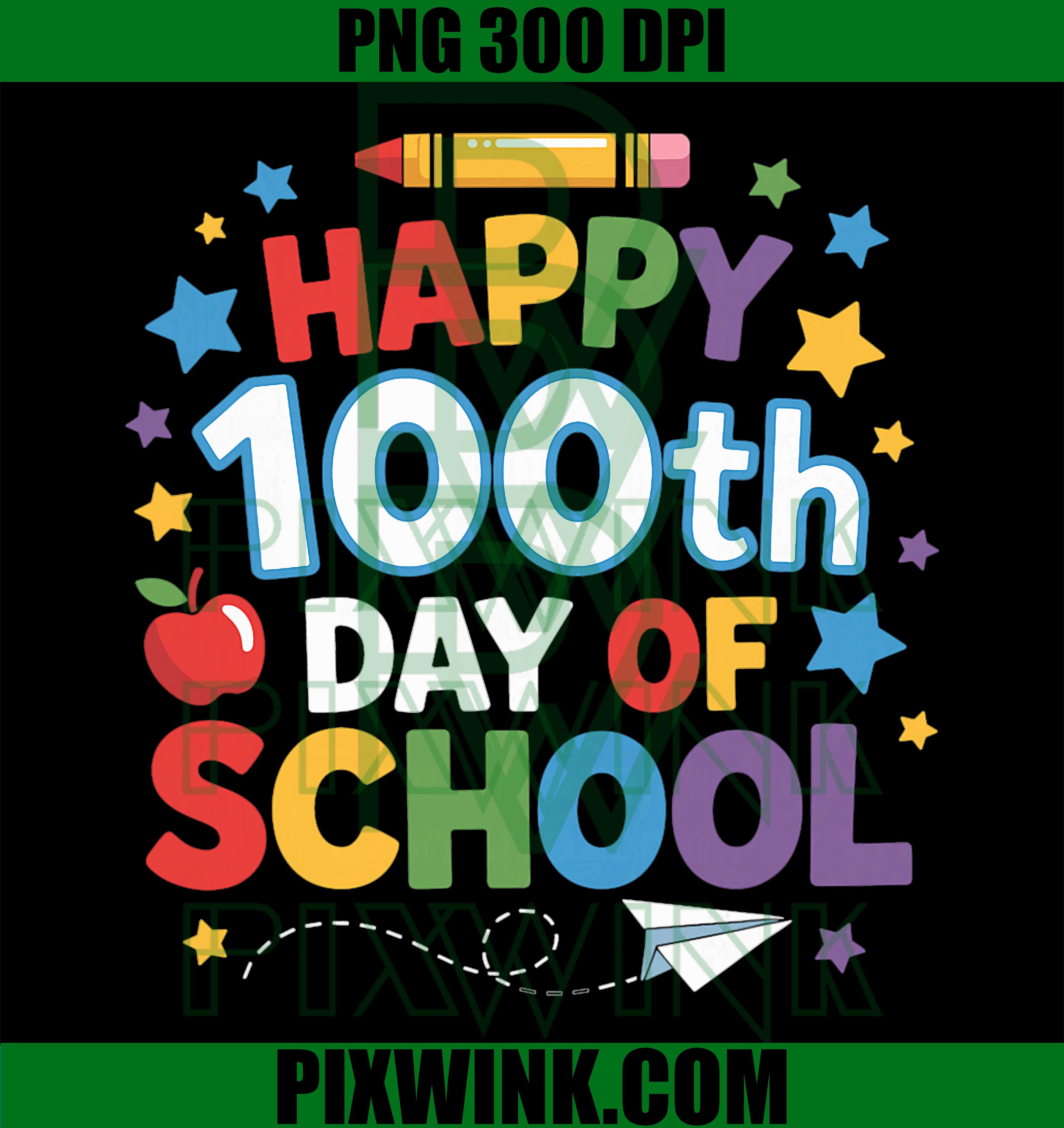 Happy 100th Day of School PNG, Boys School Celebration PNG, 100 Days Milestone Graphic PNG