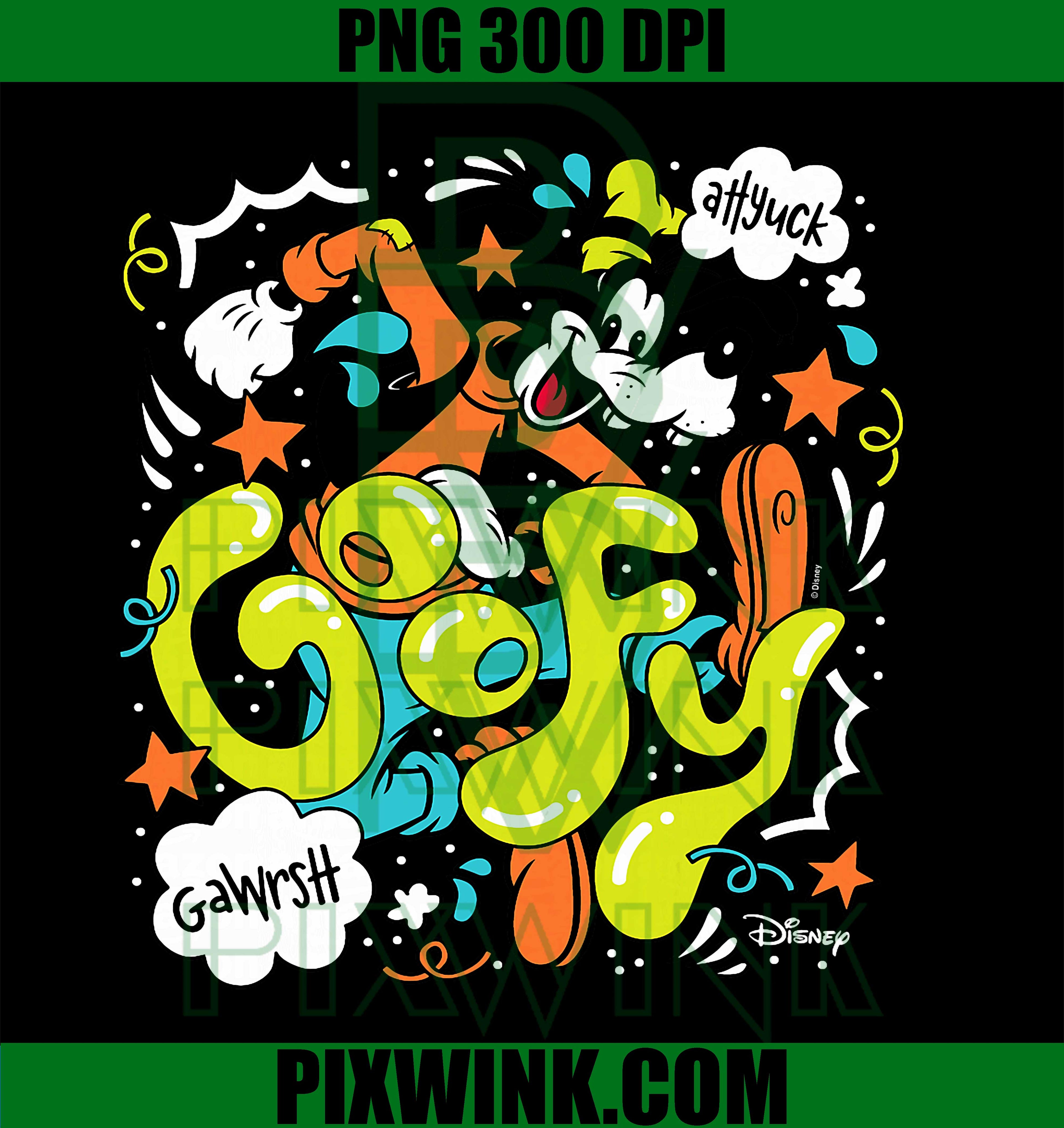 Disney, Goofy Doodles PNG,Funny Cartoon Character Slime Letter Art