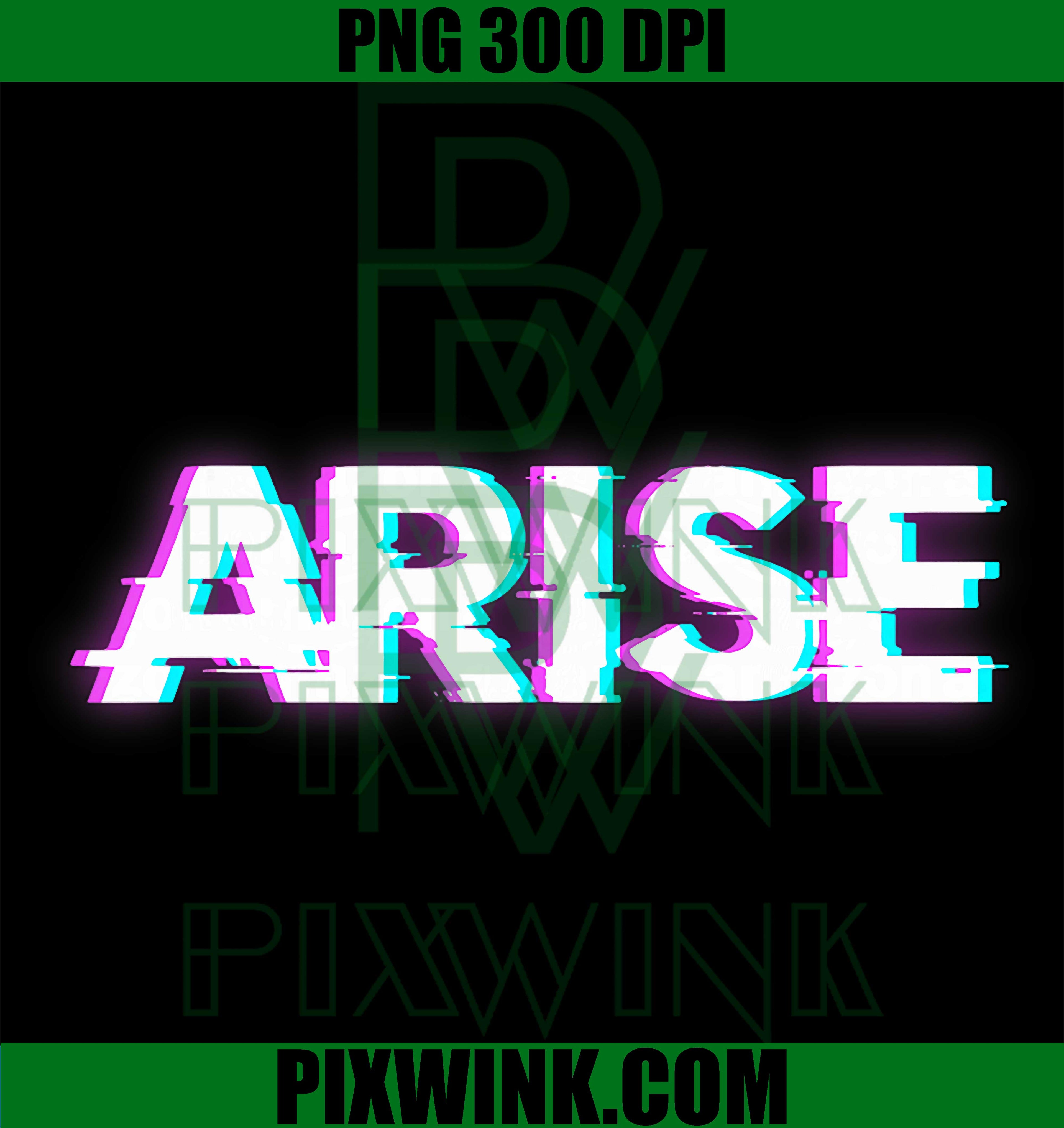 ARISE Glitch Text PNG, Bold Typography Word Art 