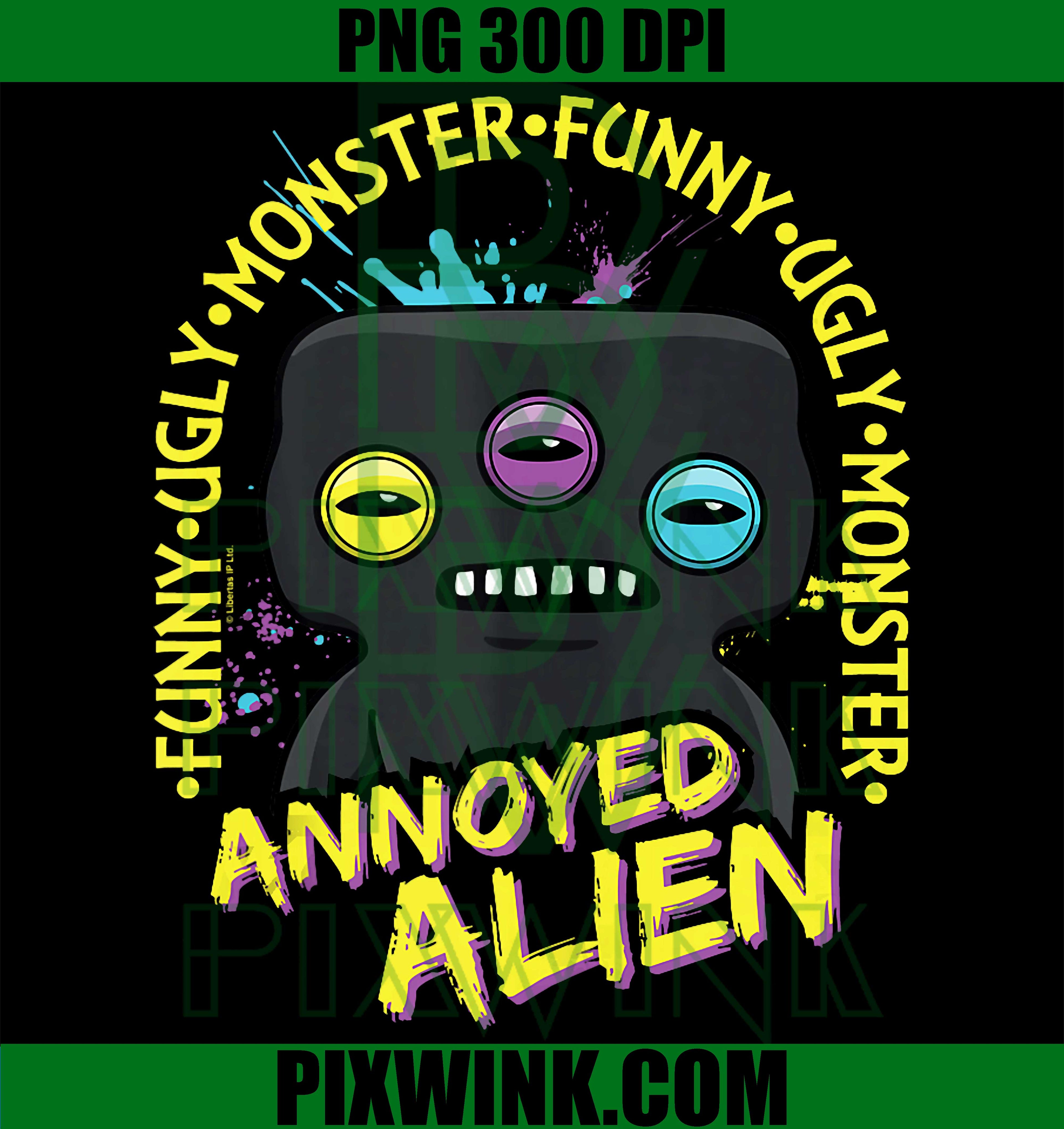 Annoyed Alien PNG, Laboratory Misfit Monster PNG Funny Sci-Fi Design