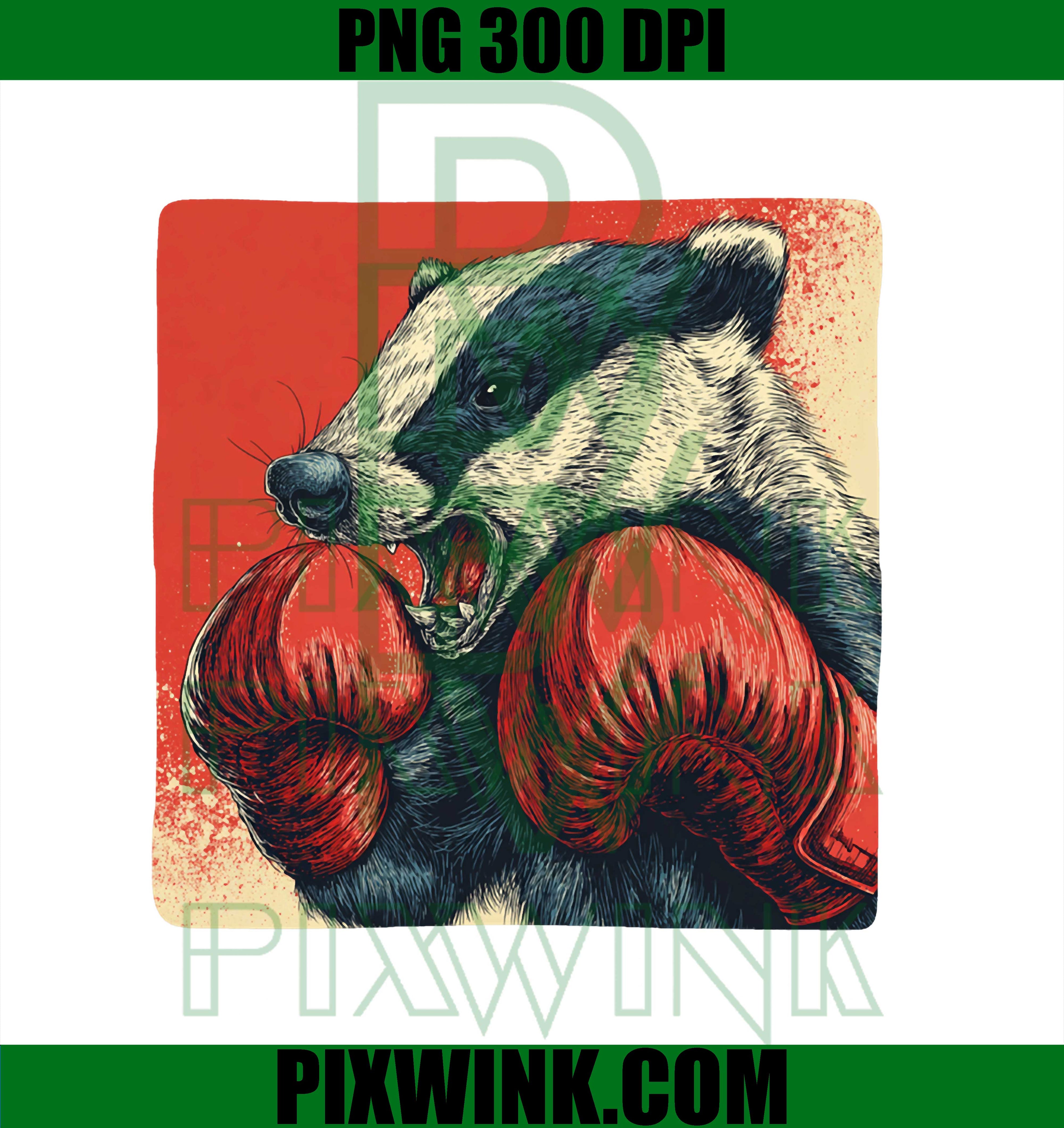 Awesome Badger with Boxing Gloves, Sport, Badgers Fans PNG