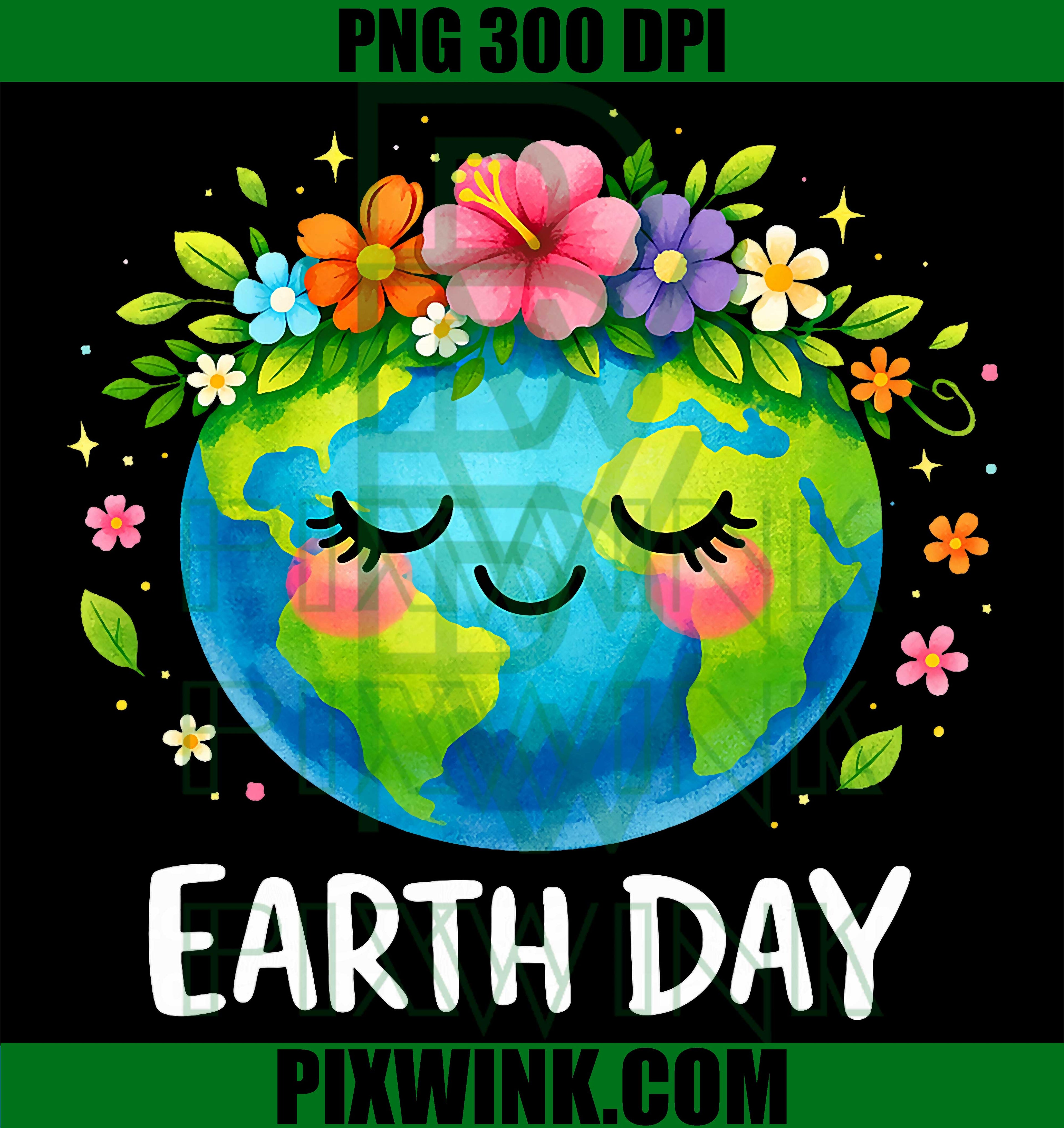 Happy Earth Day PNG, Floral Earth PNG Earth Day 2026 Design