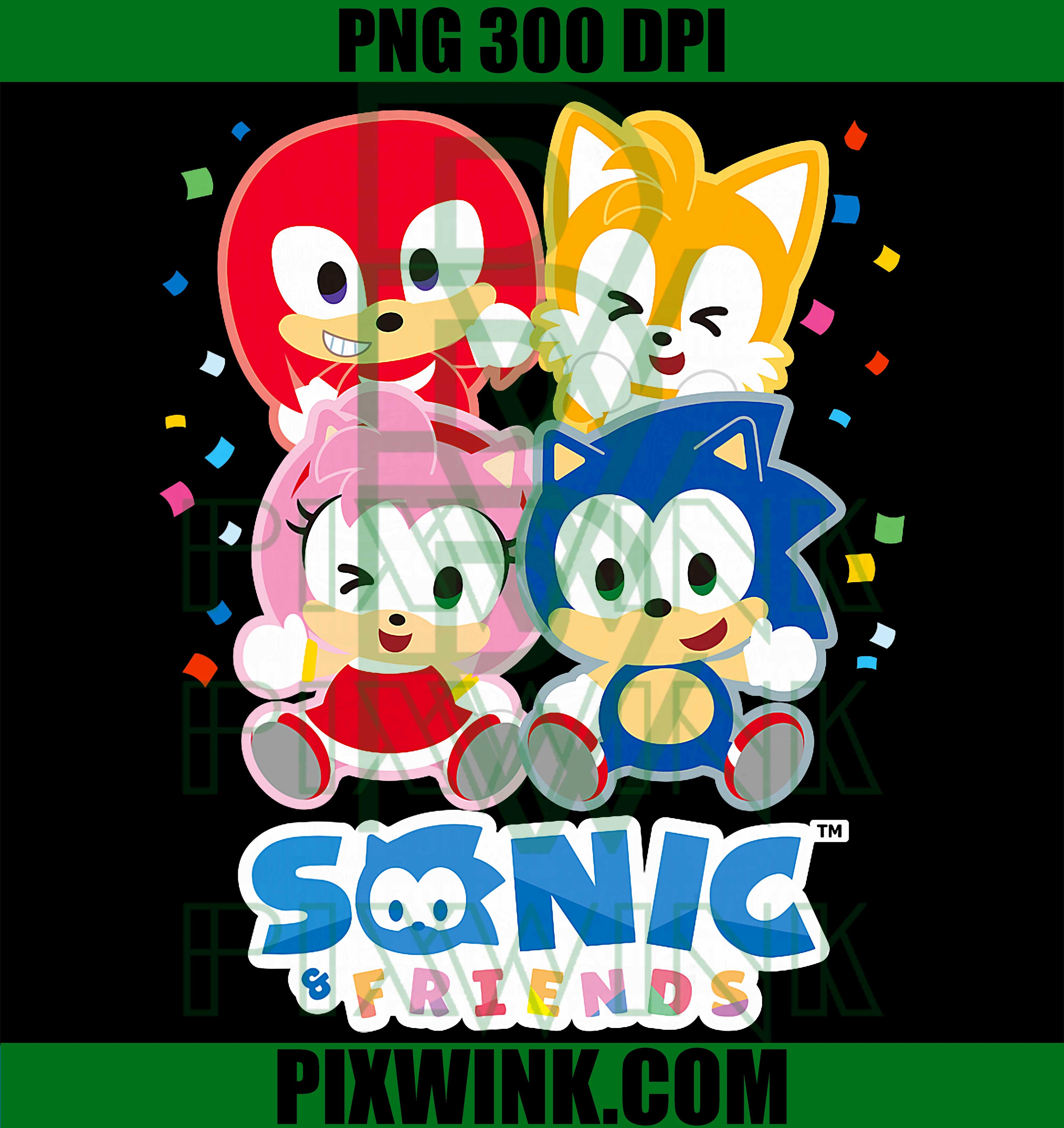 Sonic Friends Squad PNG, Game On Cartoon Team PNG