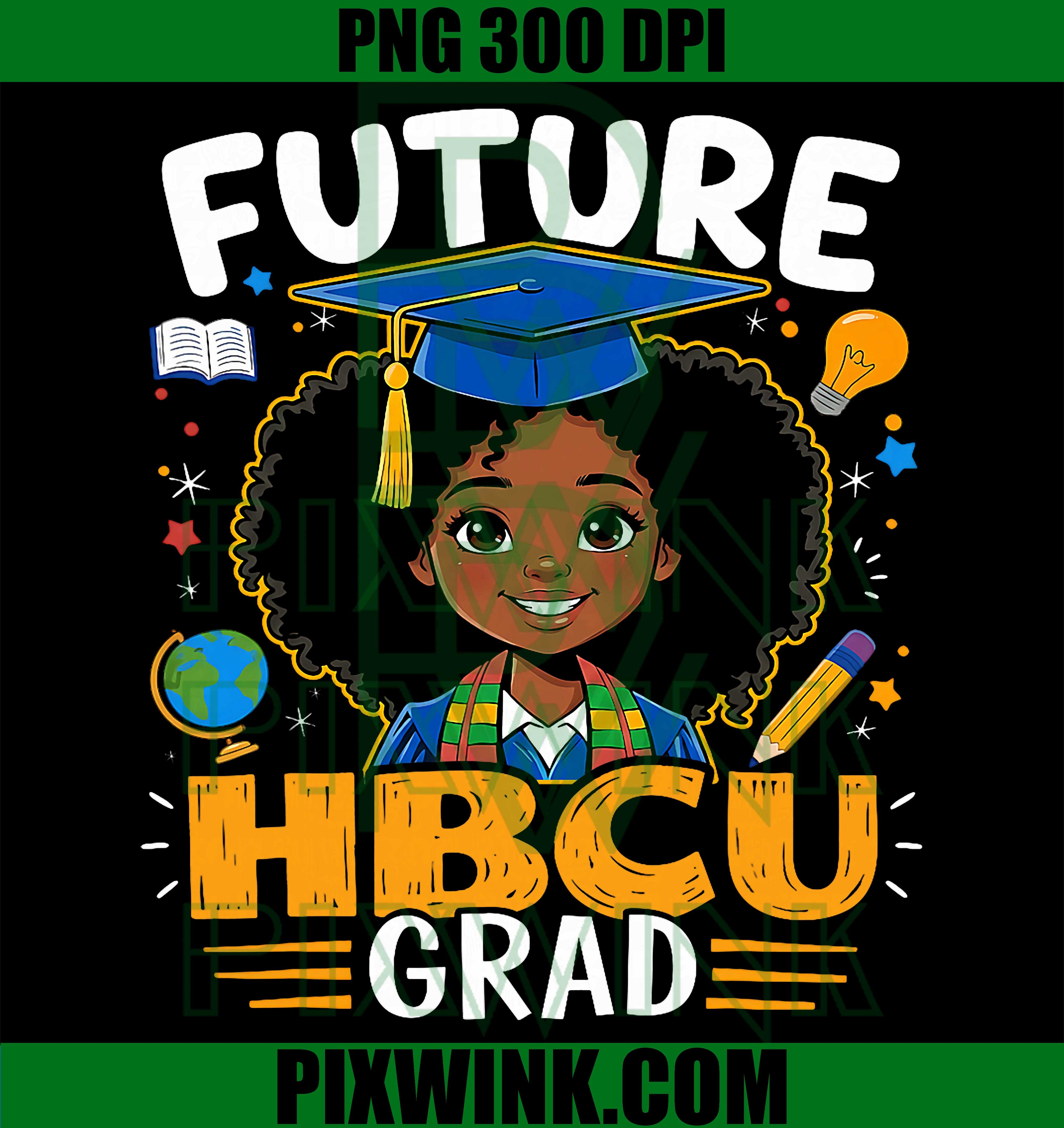 Future HBCU Grad Black Girl PNG, Afro Black History Month PNG