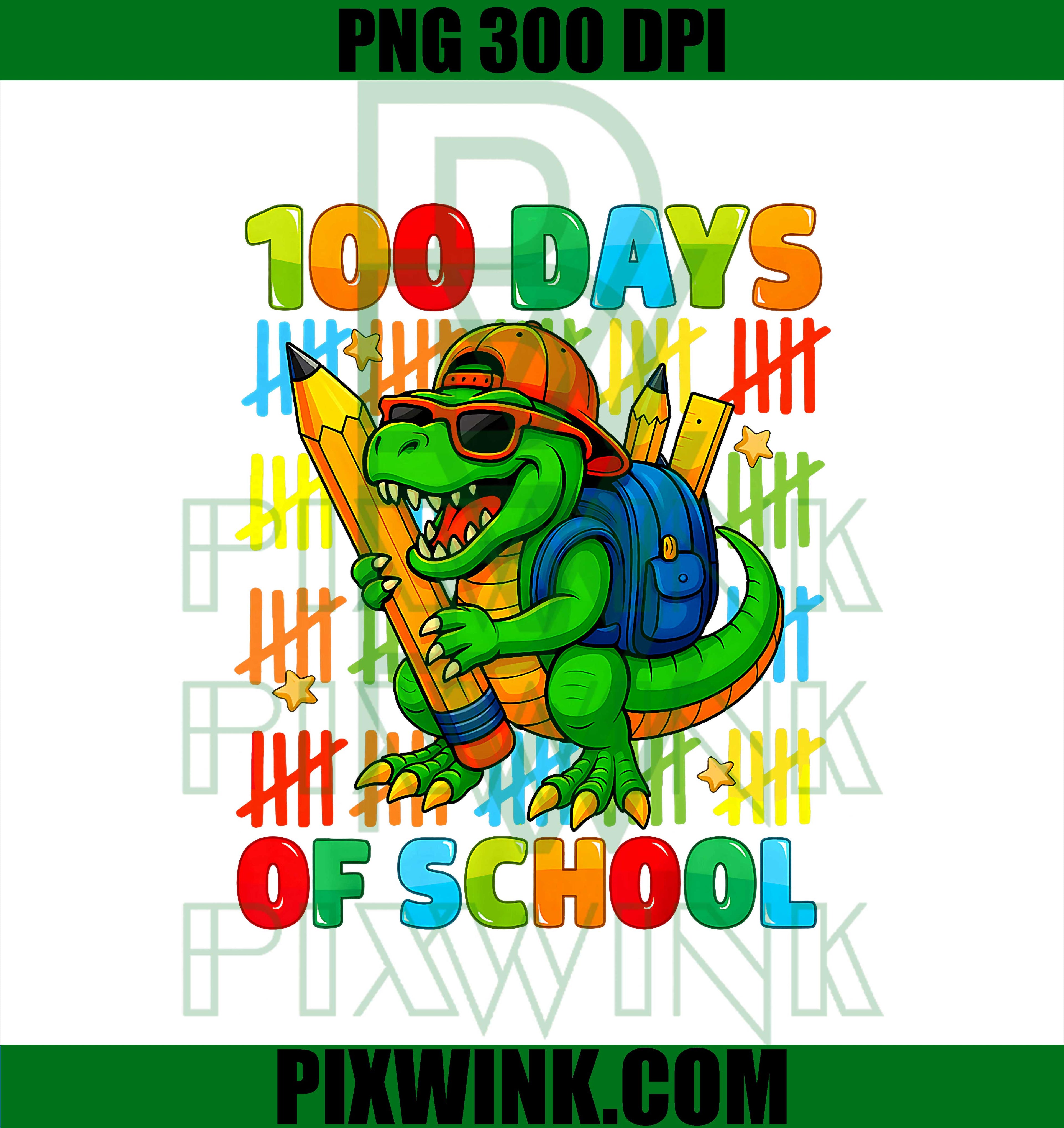 100th Day of School, 100th Days Dinosaur PNG