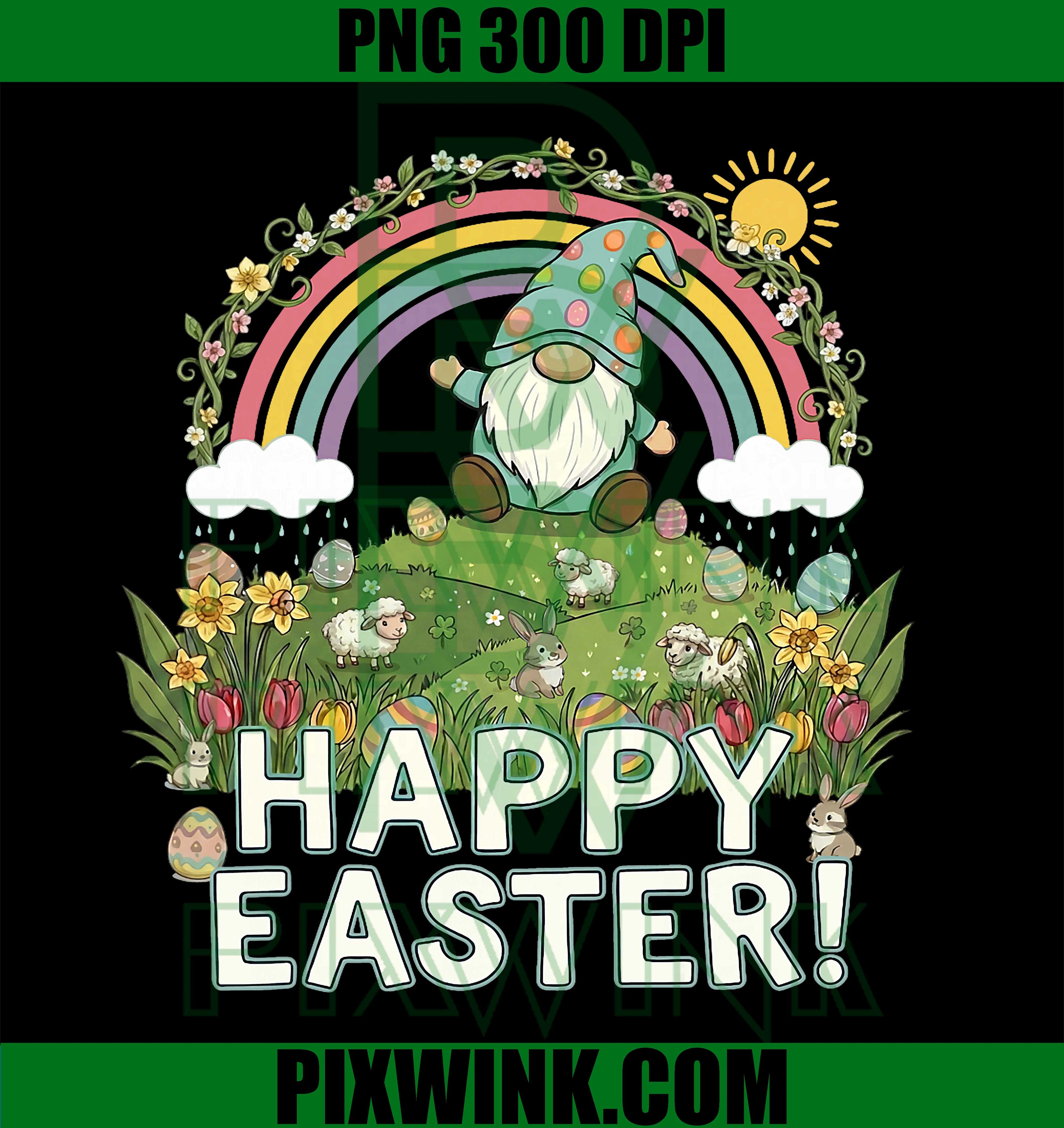 Happy Easter Garden Gnome PNG, Egg Hunt Gift PNG, Men Women Kids Easter Design PNG