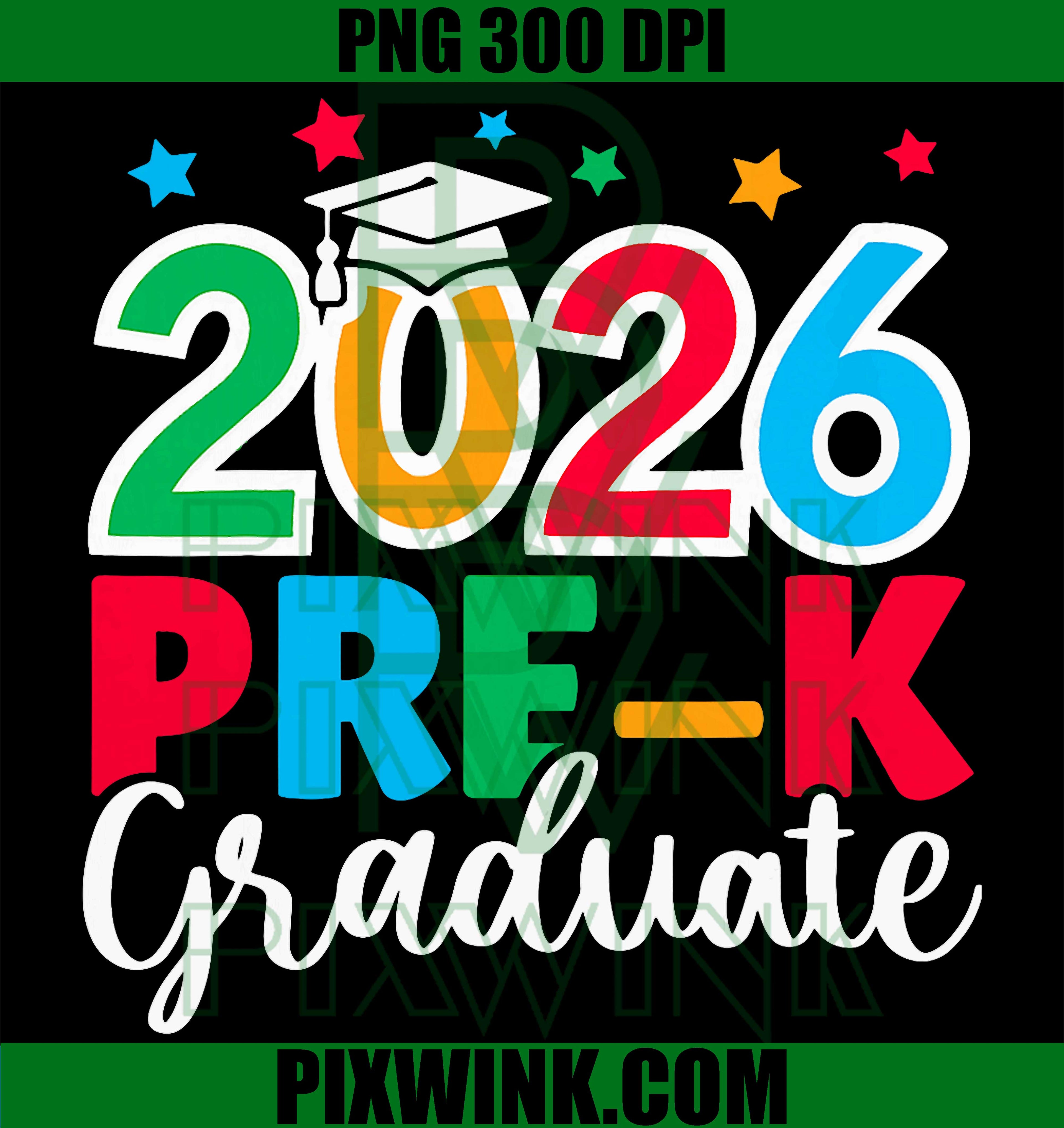 Pre-K Graduation 2026 PNG, Last Day Of School Kids Retro Design