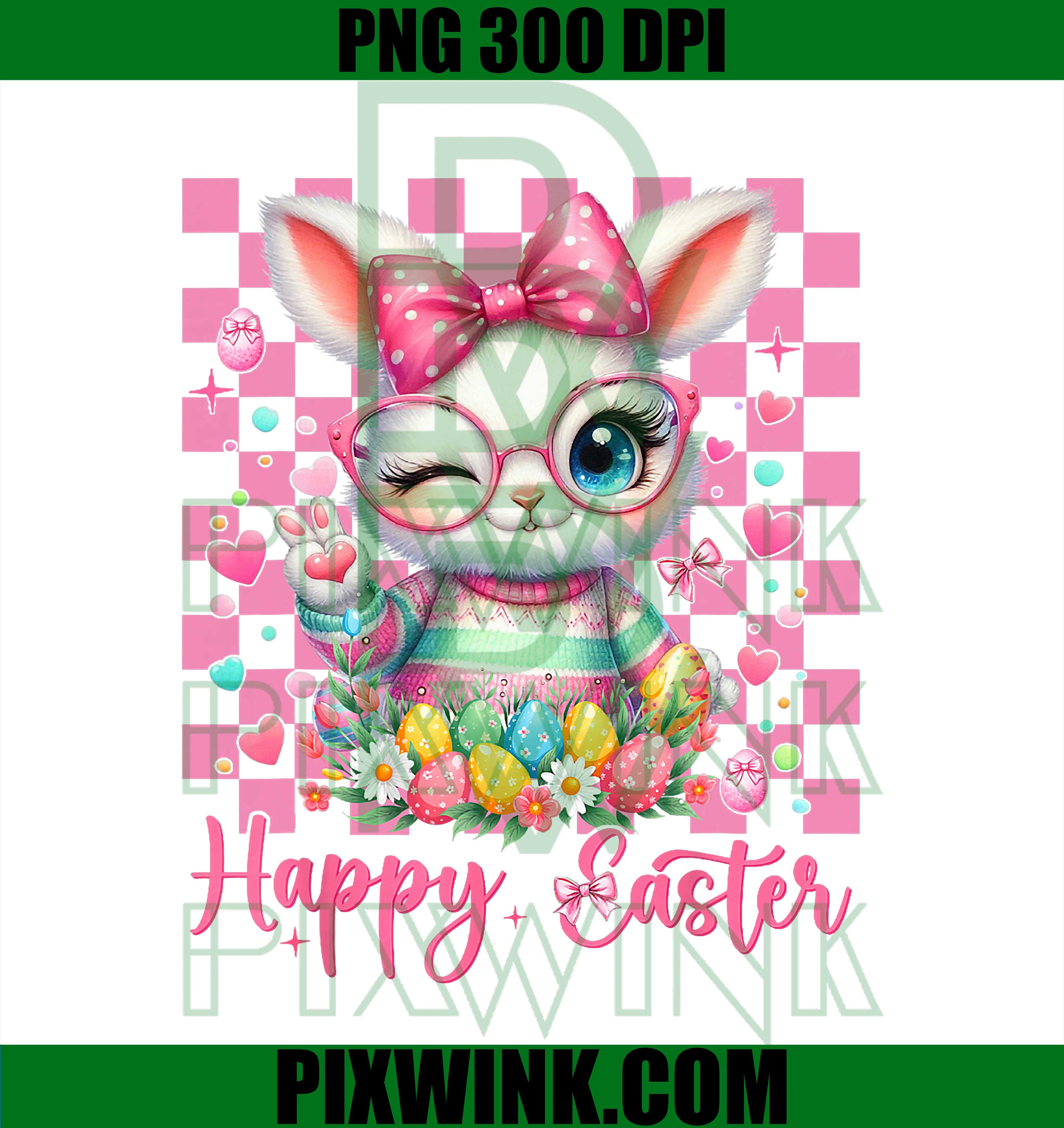 Coquette Bunny PNG, Floral Easter Rabbit PNG, Cute Bow Bunny PNG