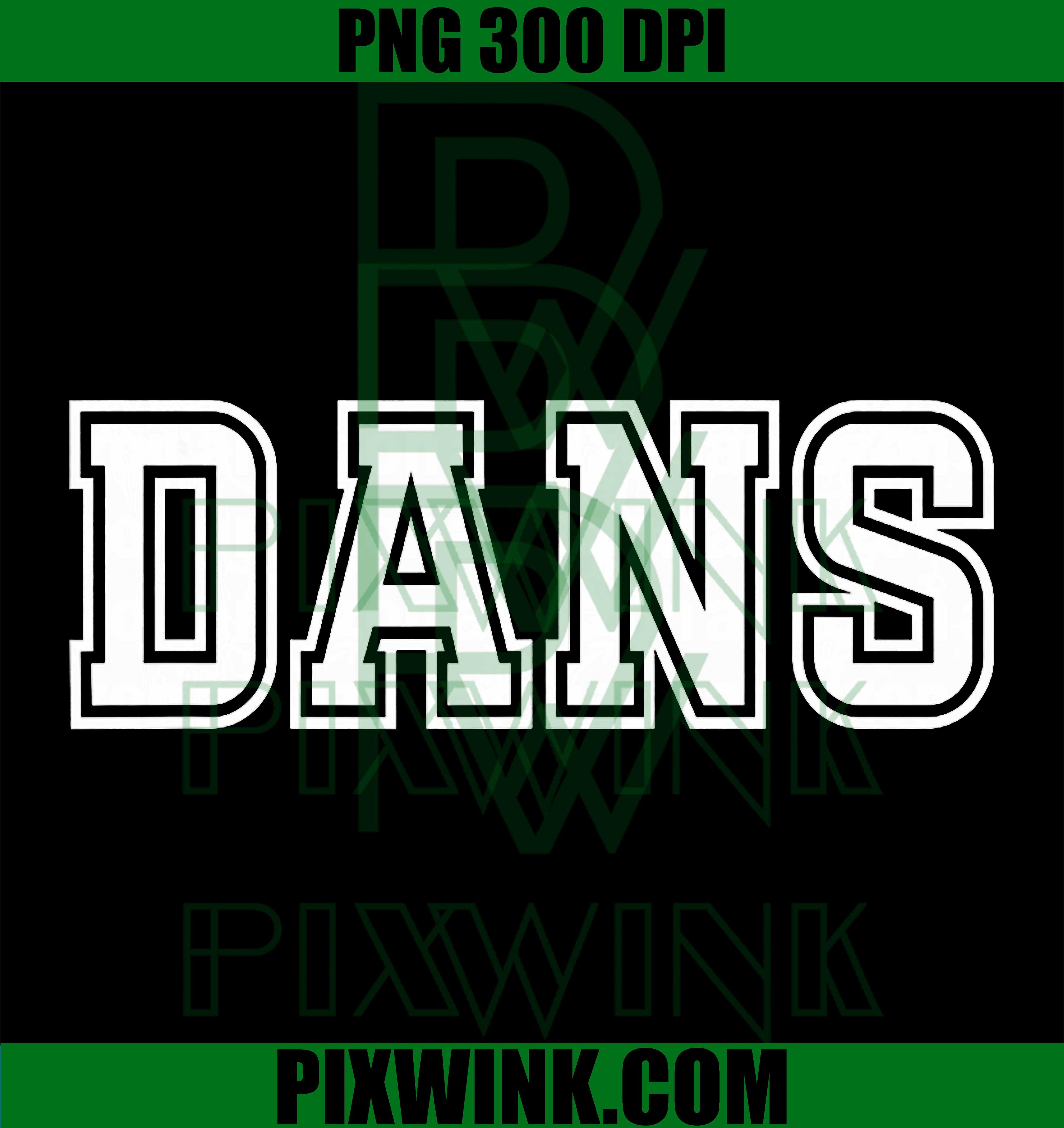 DANS Varsity PNG, College Lettering PNG, Sport Athletic Graphic Art PNG