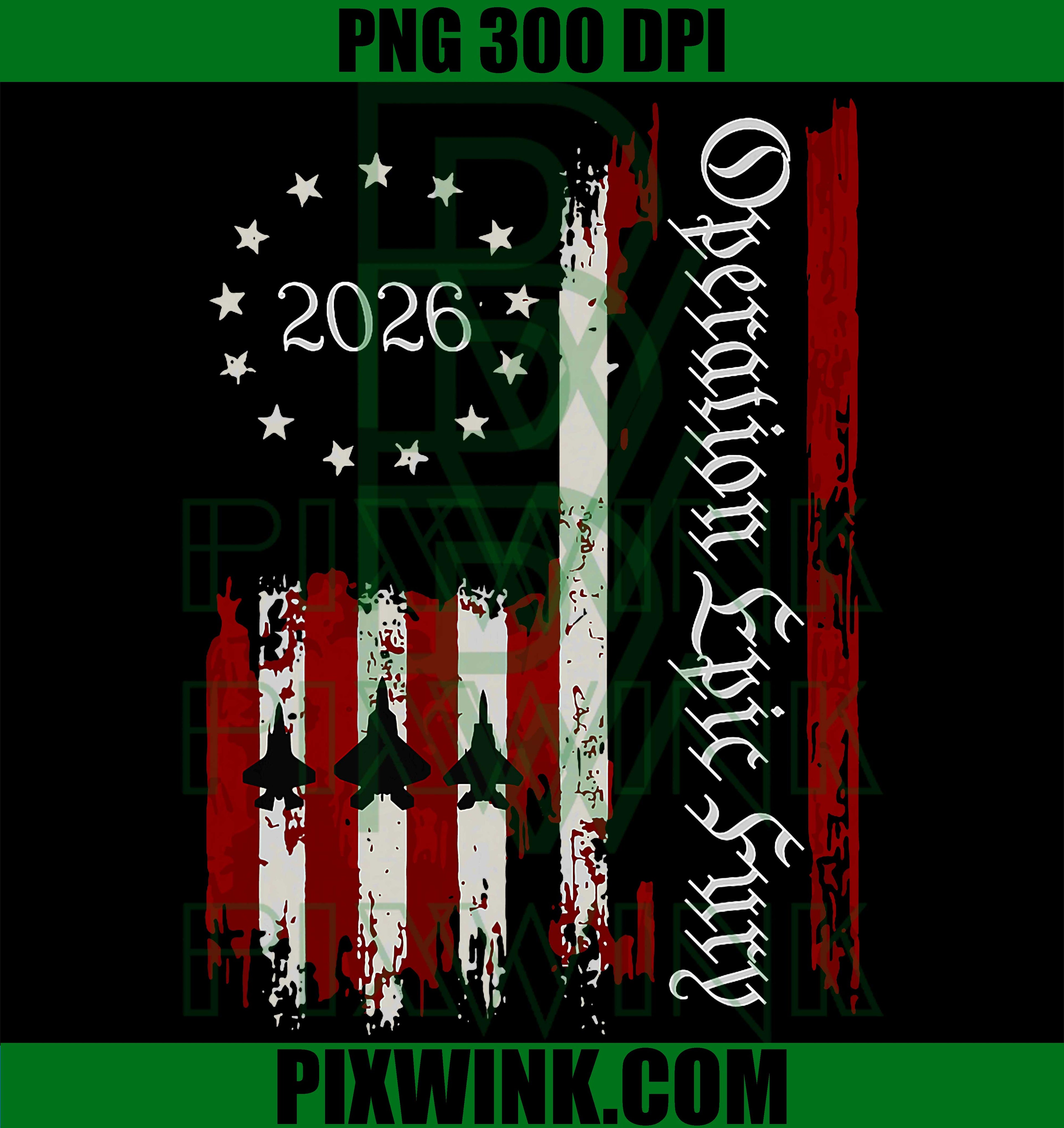 Operation Epic Fury USA PNG, Patriotic Military Inspired Graphic Design PNG