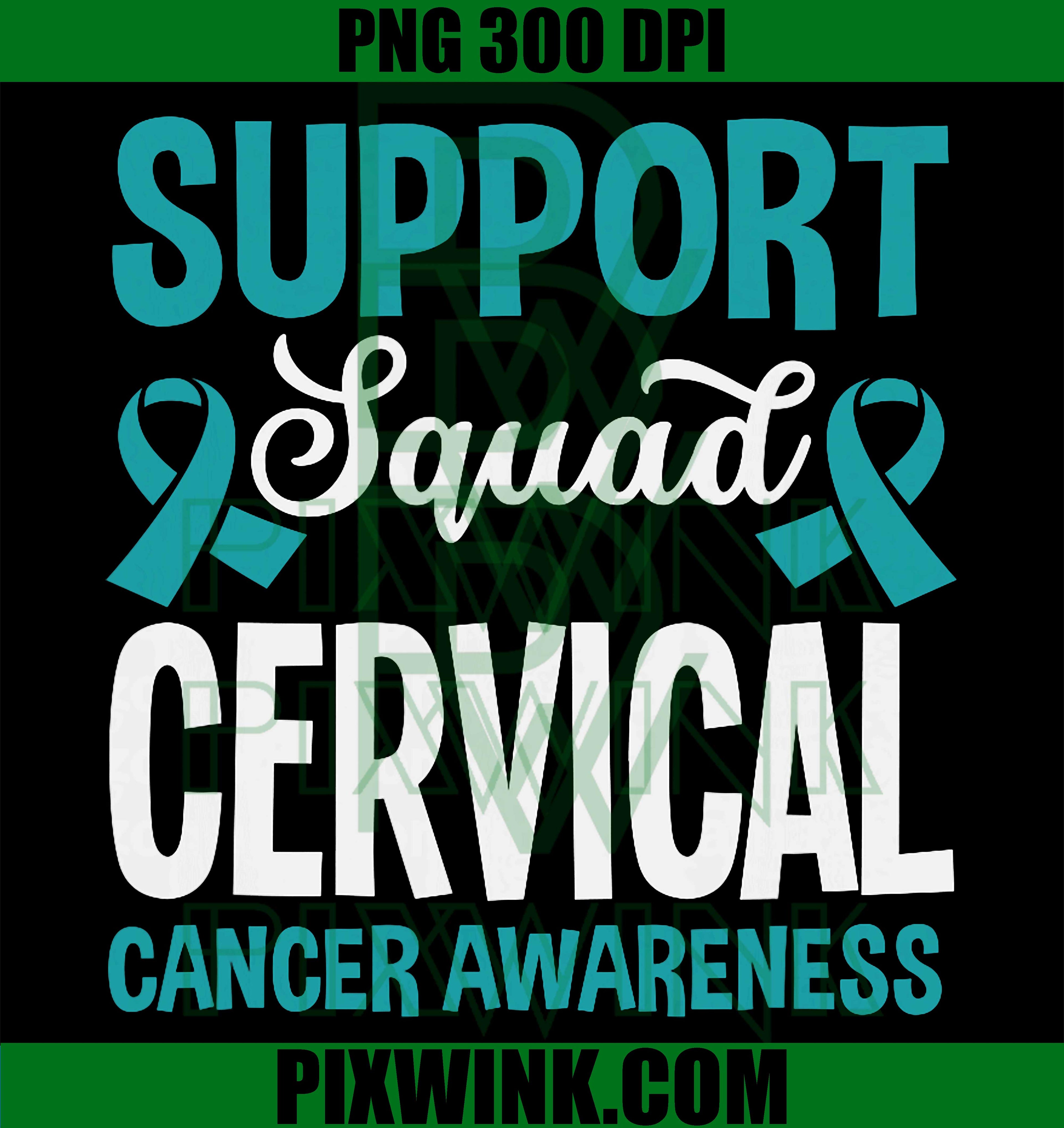 Cervical Cancer Awareness PNG, Teal Ribbon Fighter Support PNG