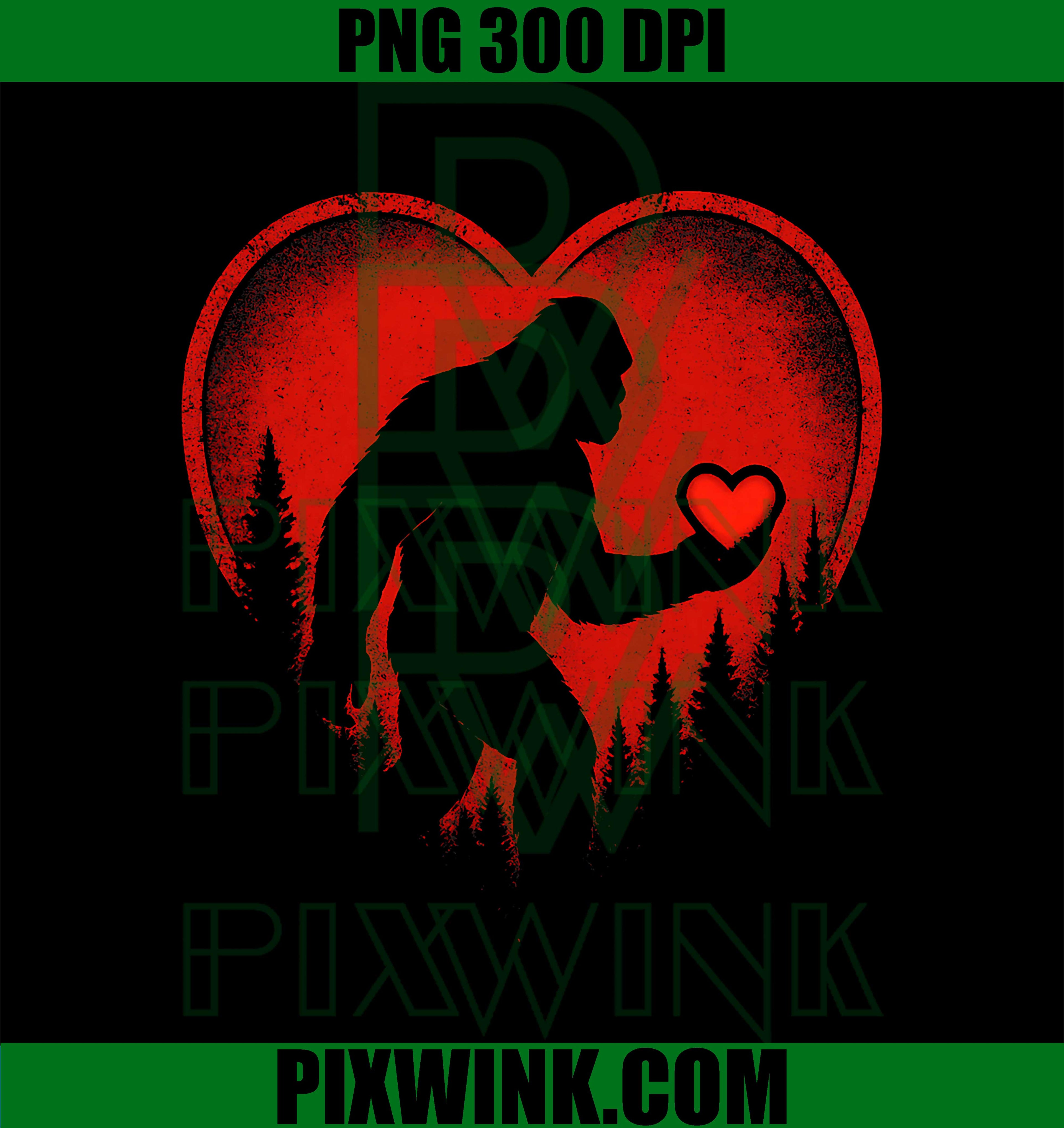 Funny Bigfoot Heart PNG, Valentin's Day Sasquatch PNG
