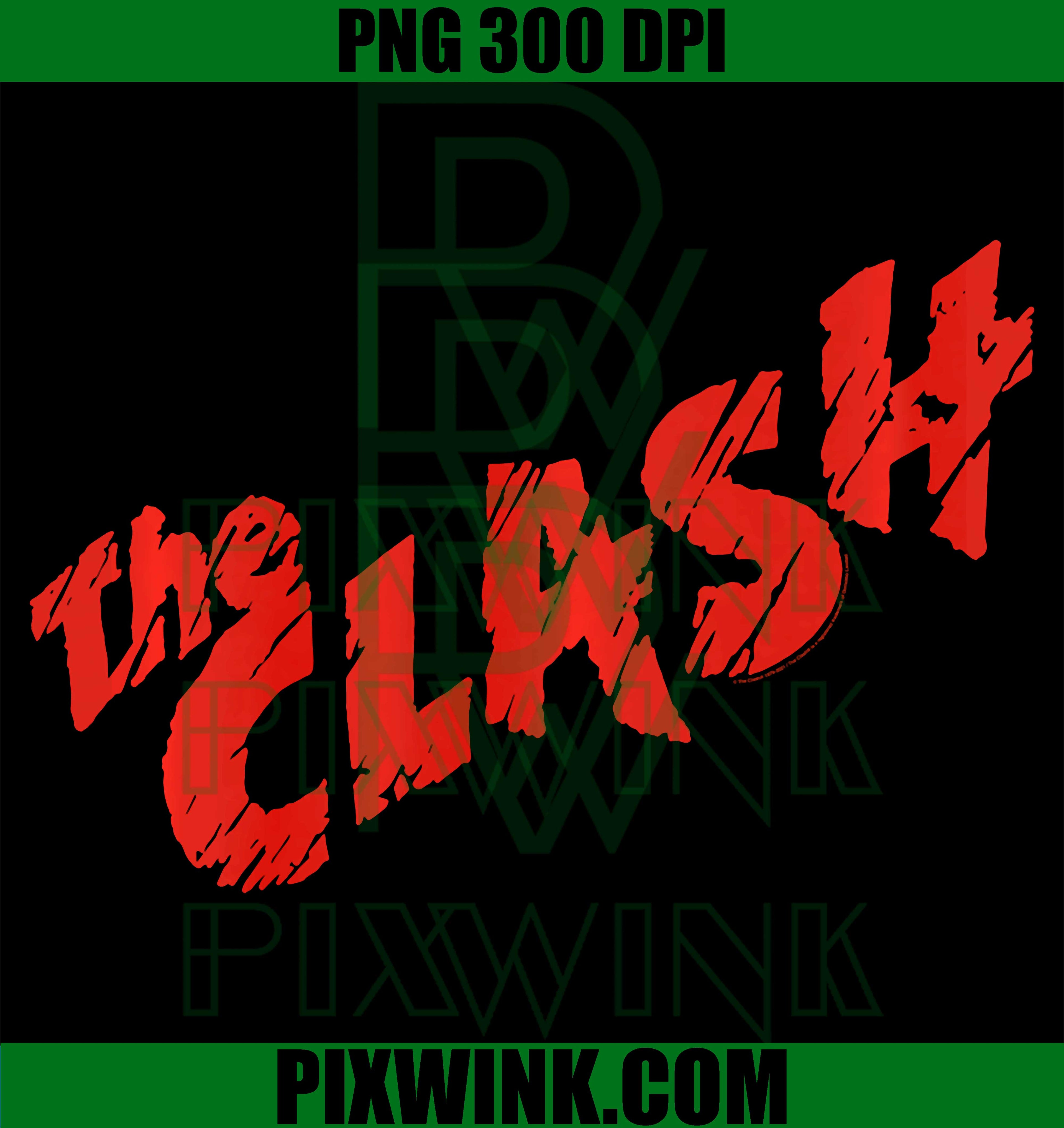 The Clash Scratched Logo PNG, Red Vintage Band Design PNG