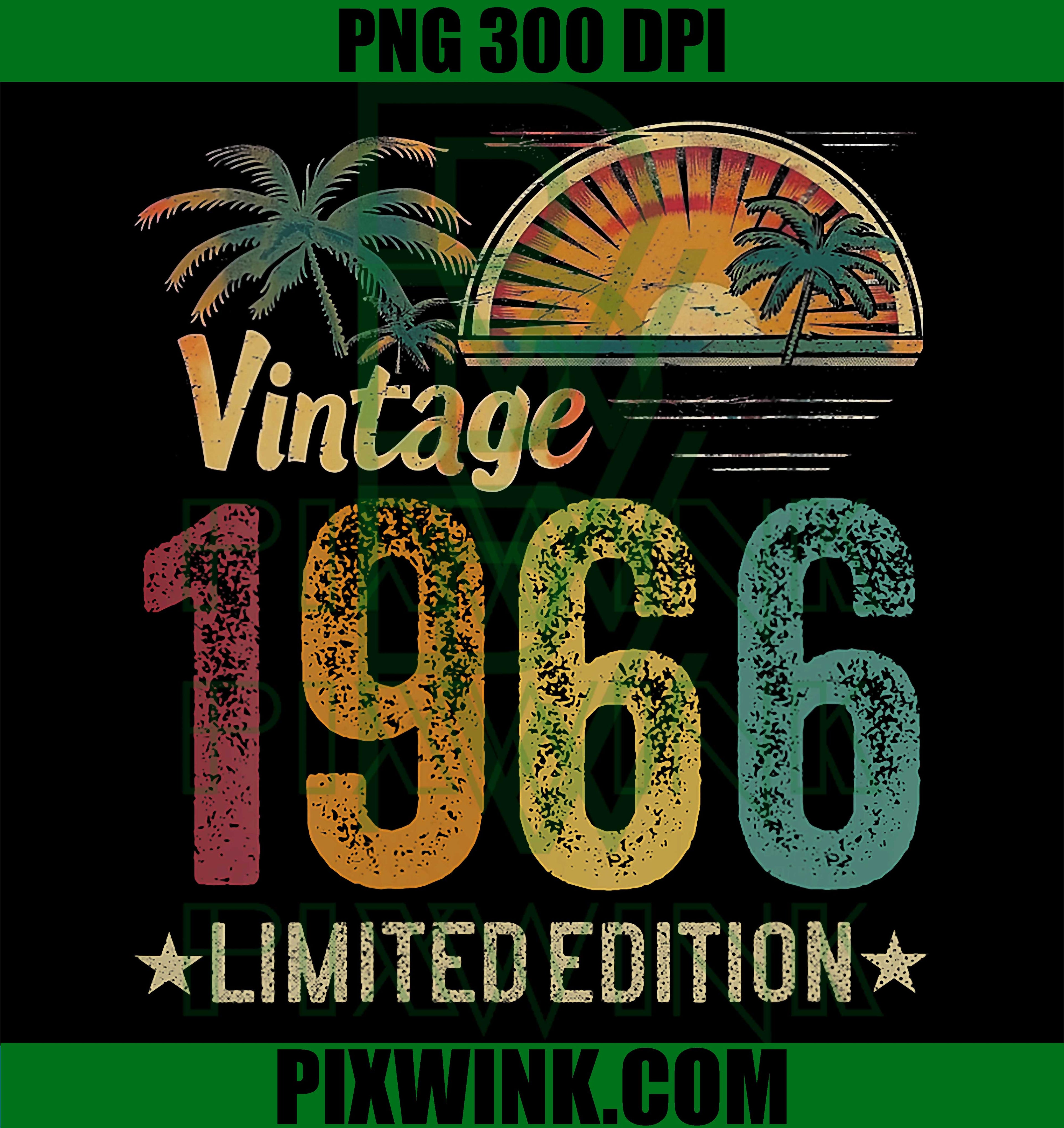 Retro 1966 Birthday PNG, 60th Birthday PNG, Vintage 60 Years Old PNG