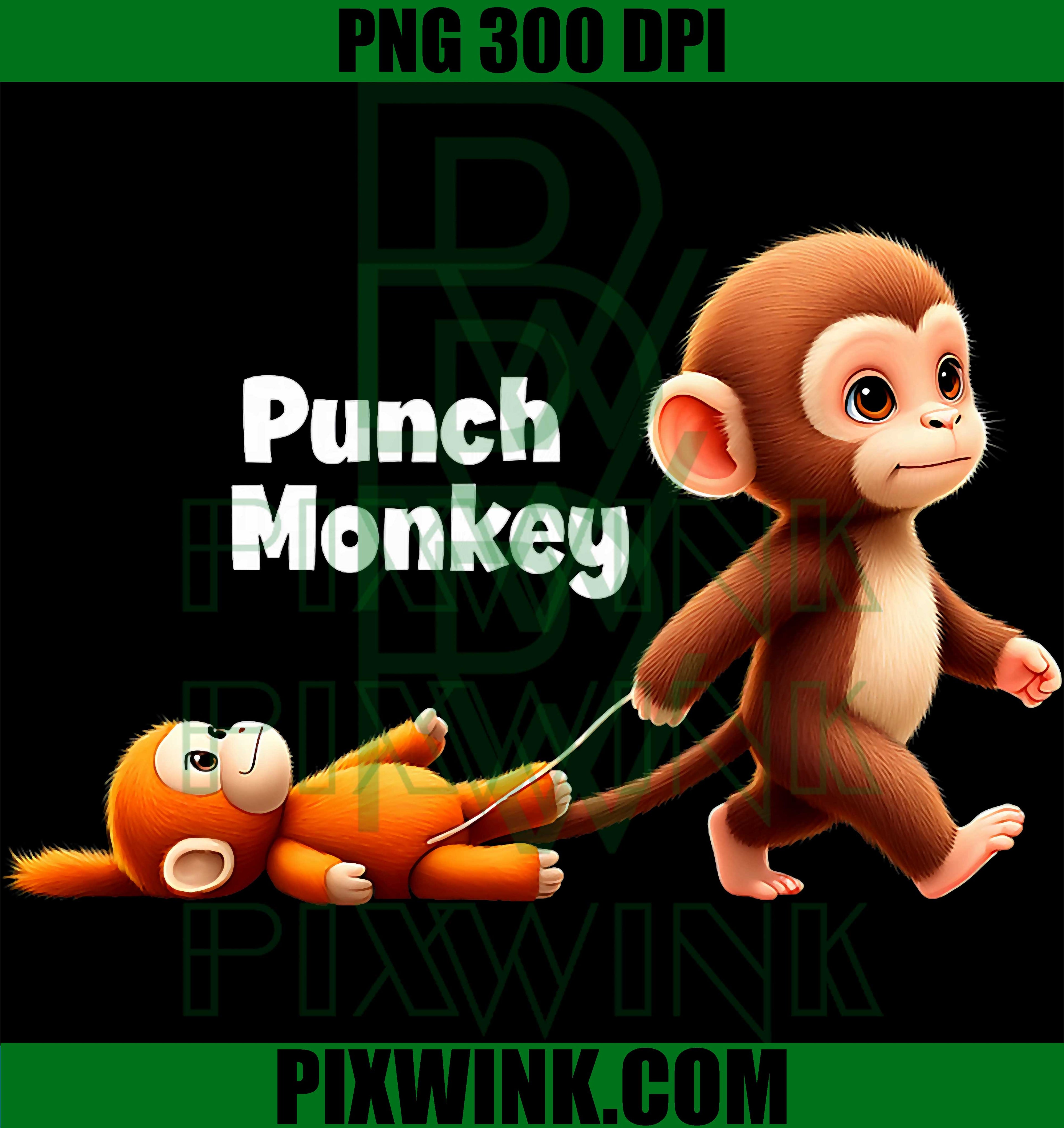 Cute Punch Monkey PNG, Silly Primate Cartoon Design PNG