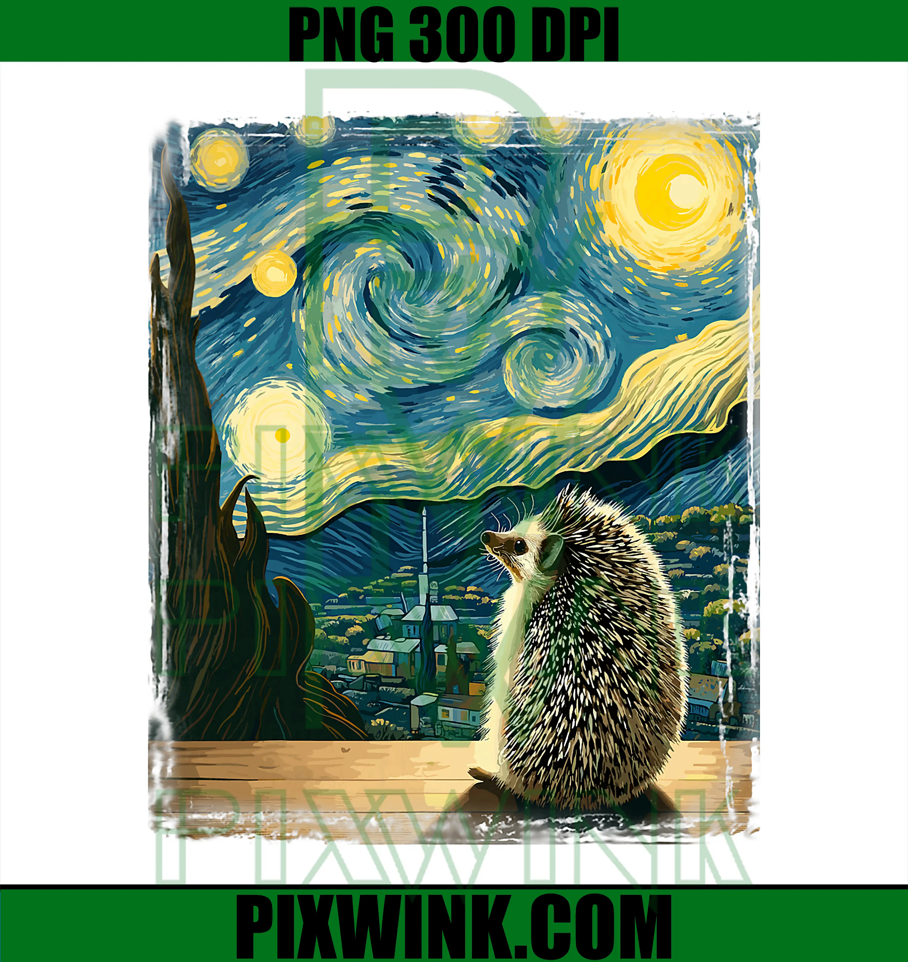 Artistic Hedgehog PNG