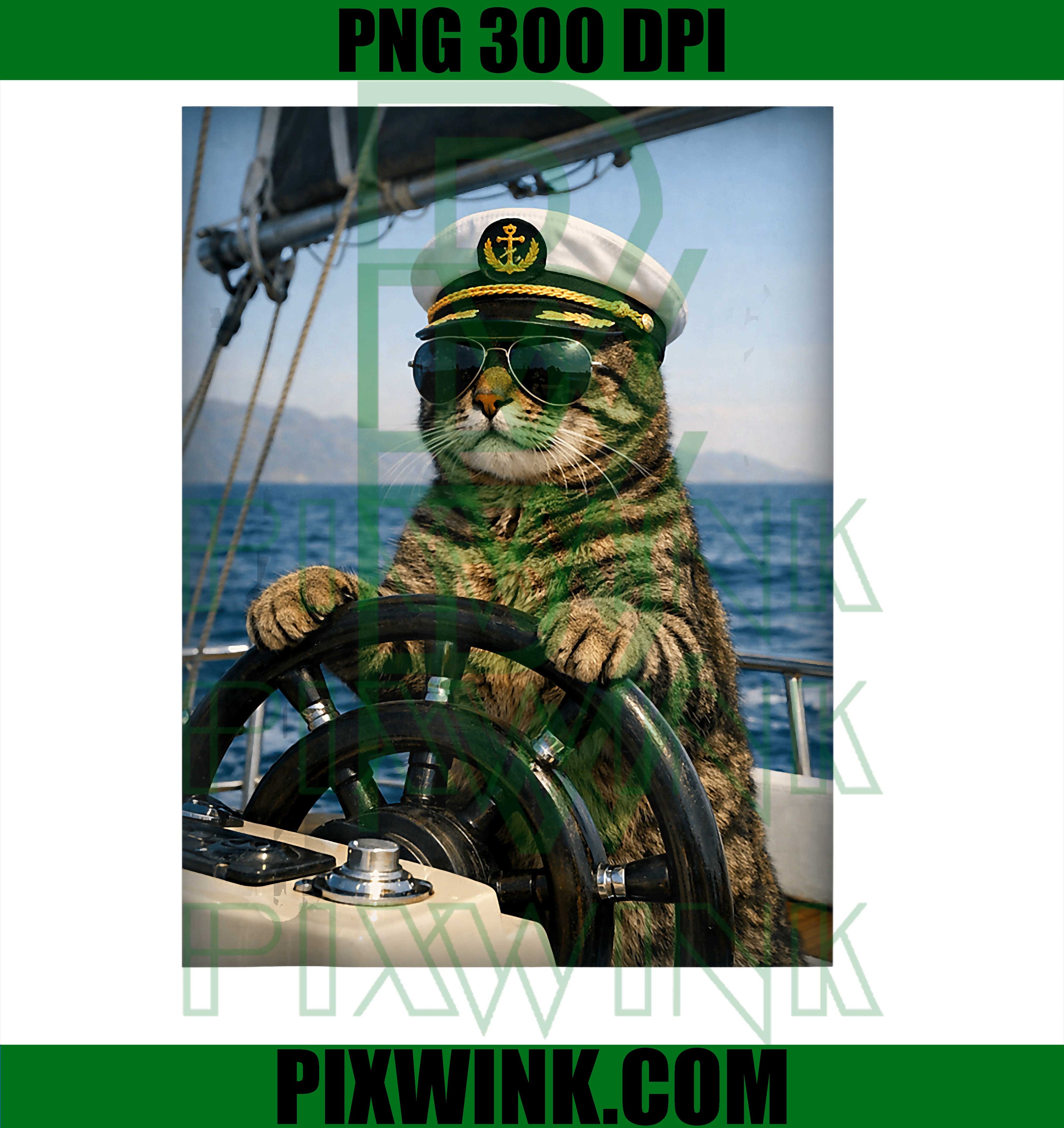 Funny Cat Sailing Boat PNG, Cat Lover Meme PNG, Cute Cat PNG