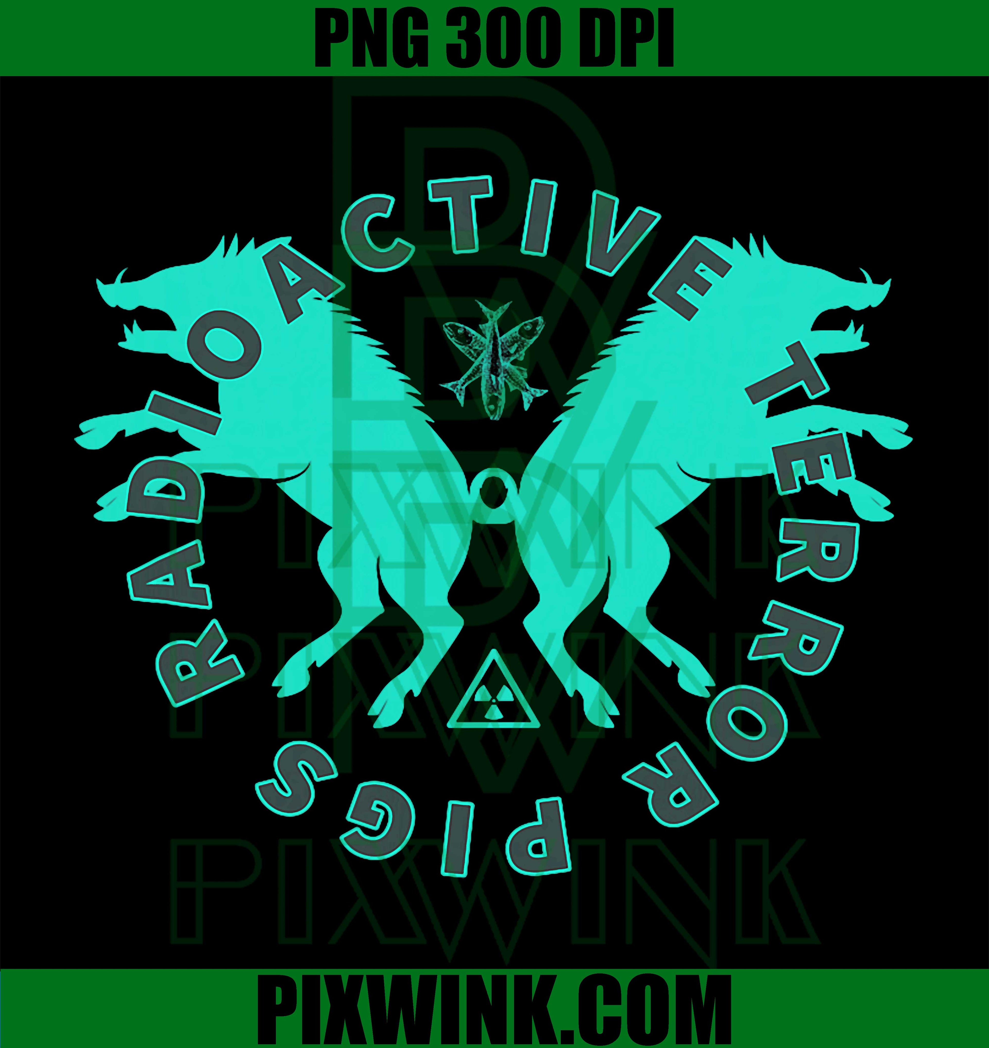 Radioactive Terror Pigs PNG, Odd Fukushima News Satire Graphic Design PNG