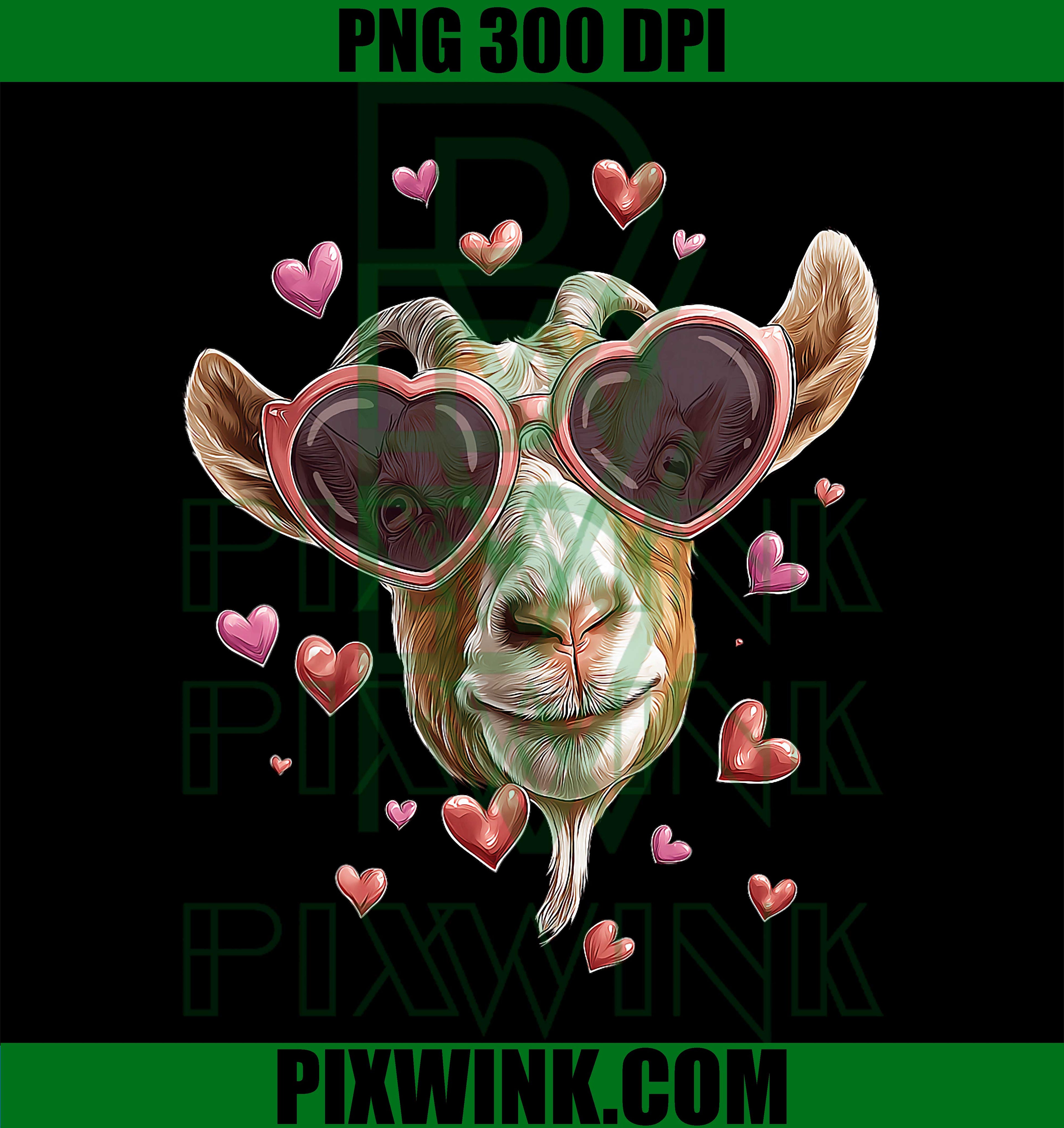 Goat Farmer PNG, Farm Rancher Valentine's Day Heart Sunglasses PNG