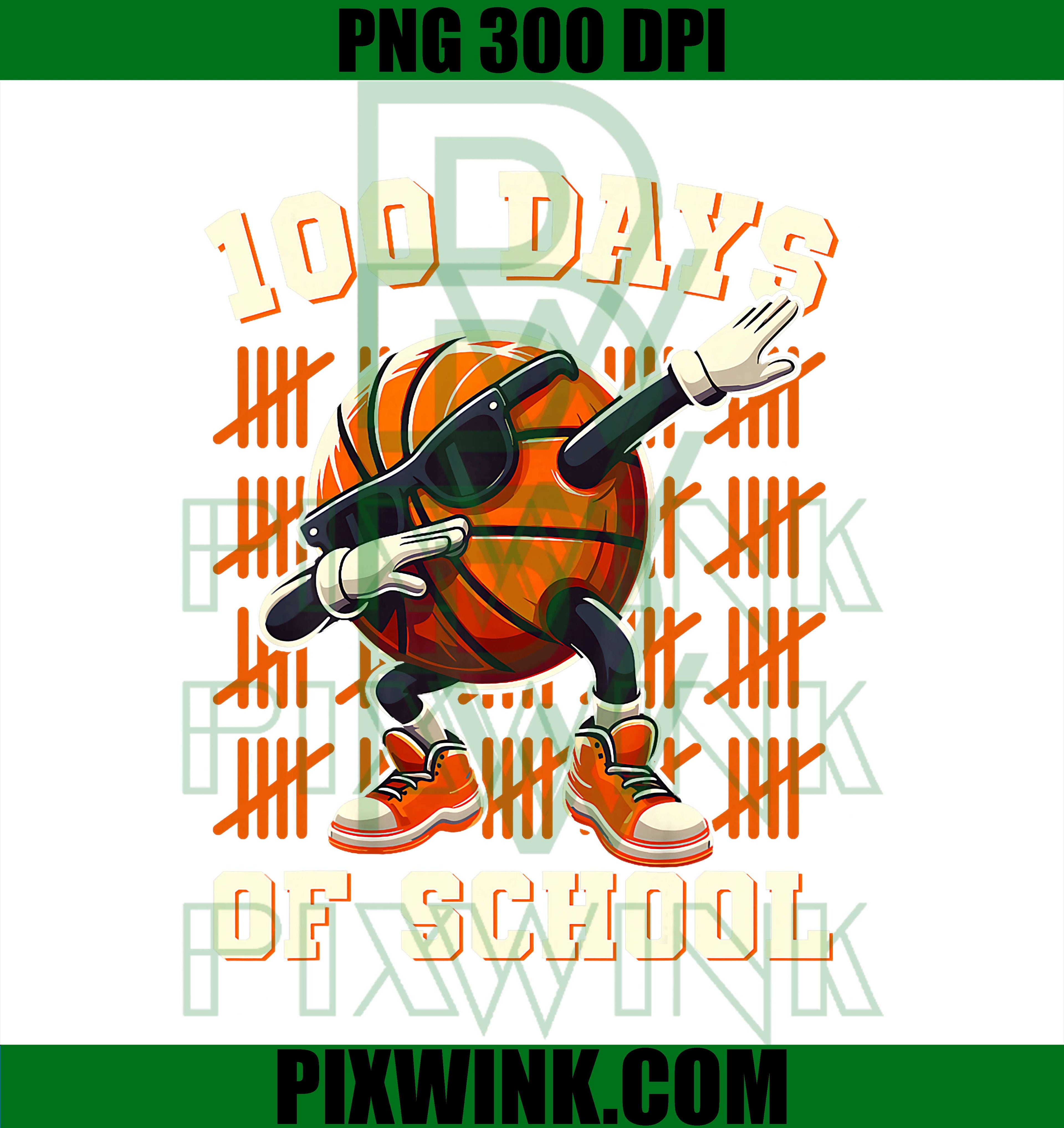 100th Day of School Basketball, 100 Days of School Boys PNG