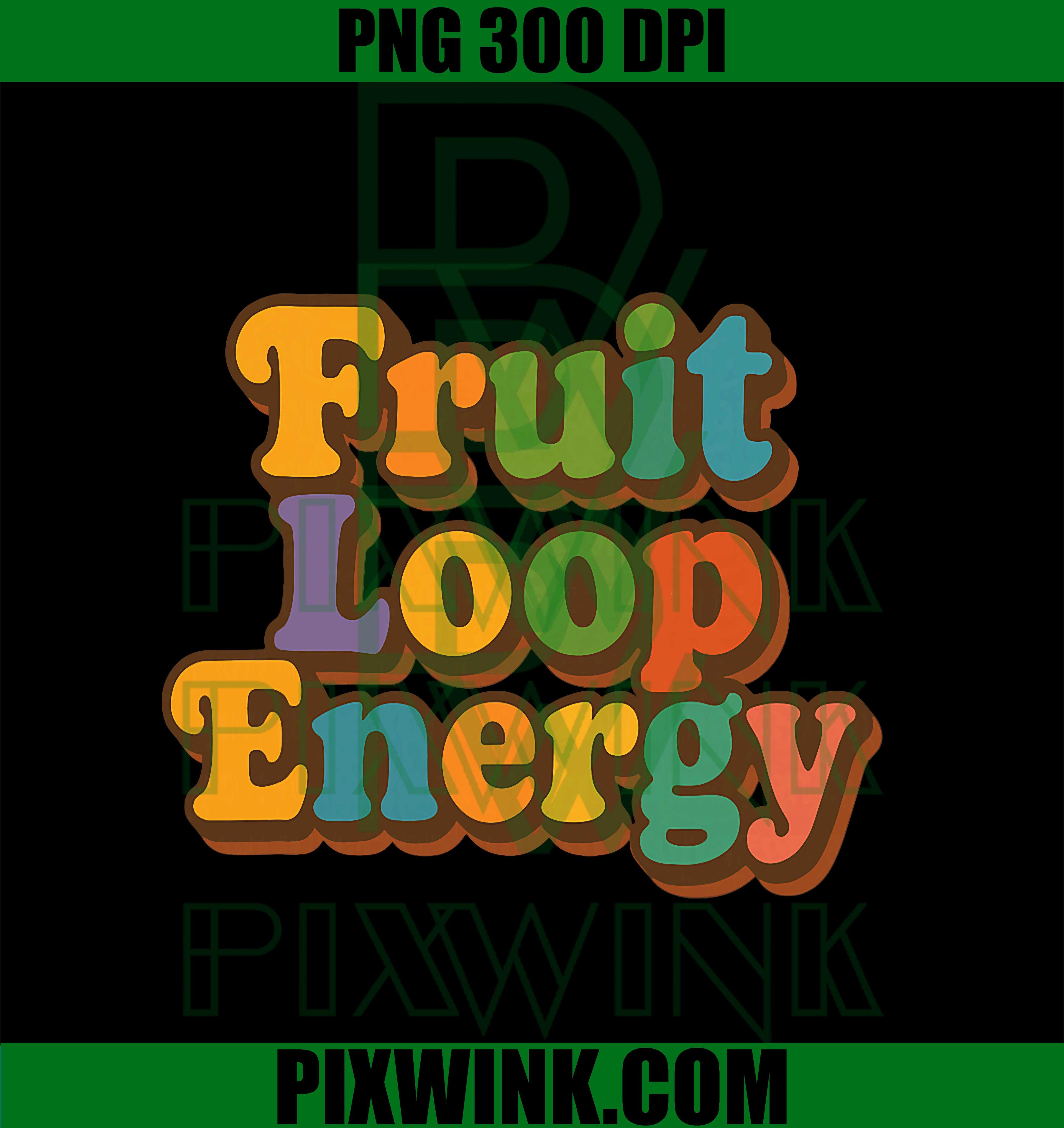 Fruit Loop Strong Energy, Colorful Retro Rainbow Text PNG