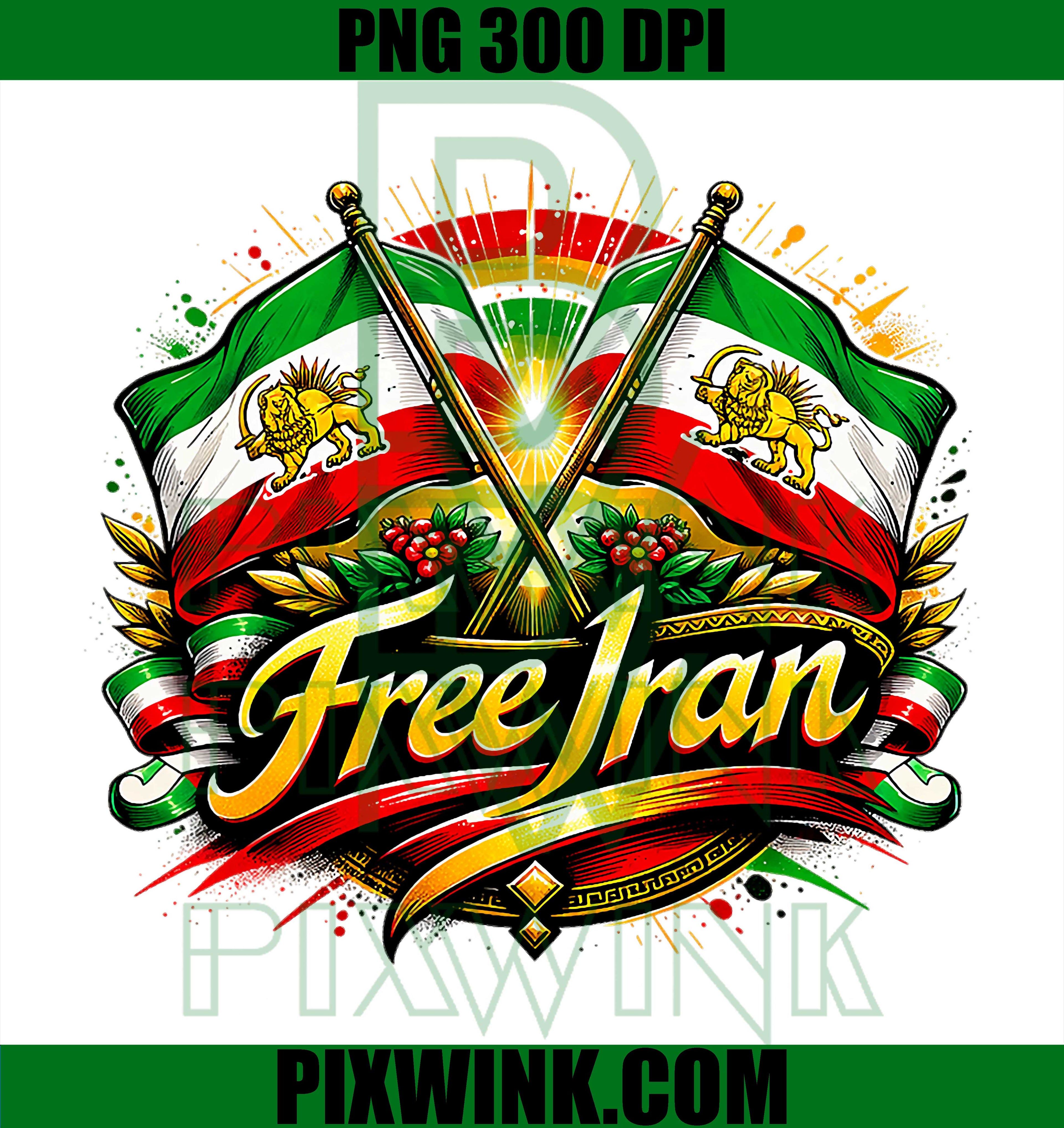 Free Iran Flag Iranian Lion Sun Graphic PNG, Political Protest Statement PNG