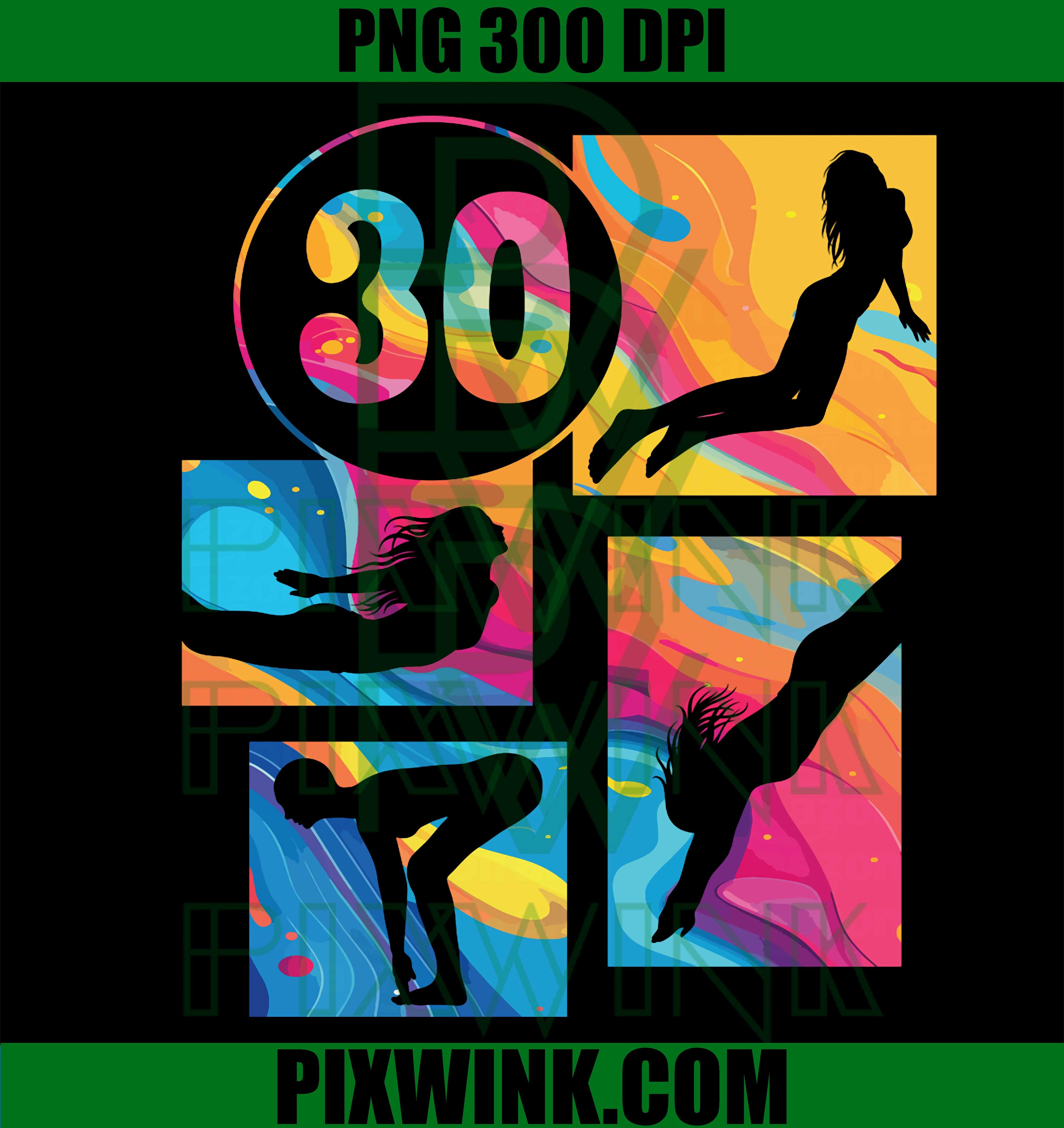 30th Birthday Swimmer, Swimming, 30 Year Old PNG