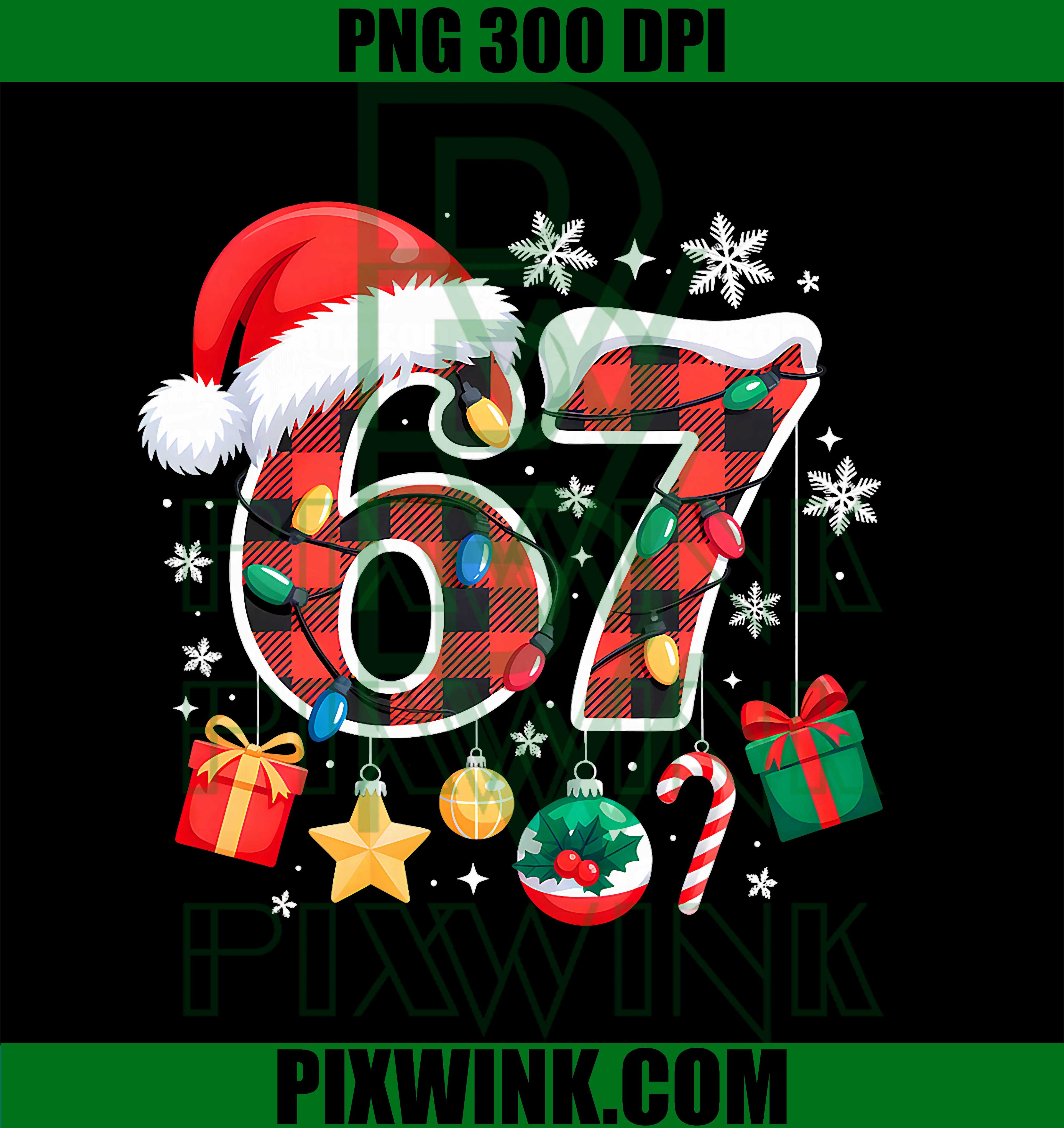 67 Christmas Red PNG, Plaid 6 7 Six Seven Boys Christmas PNG