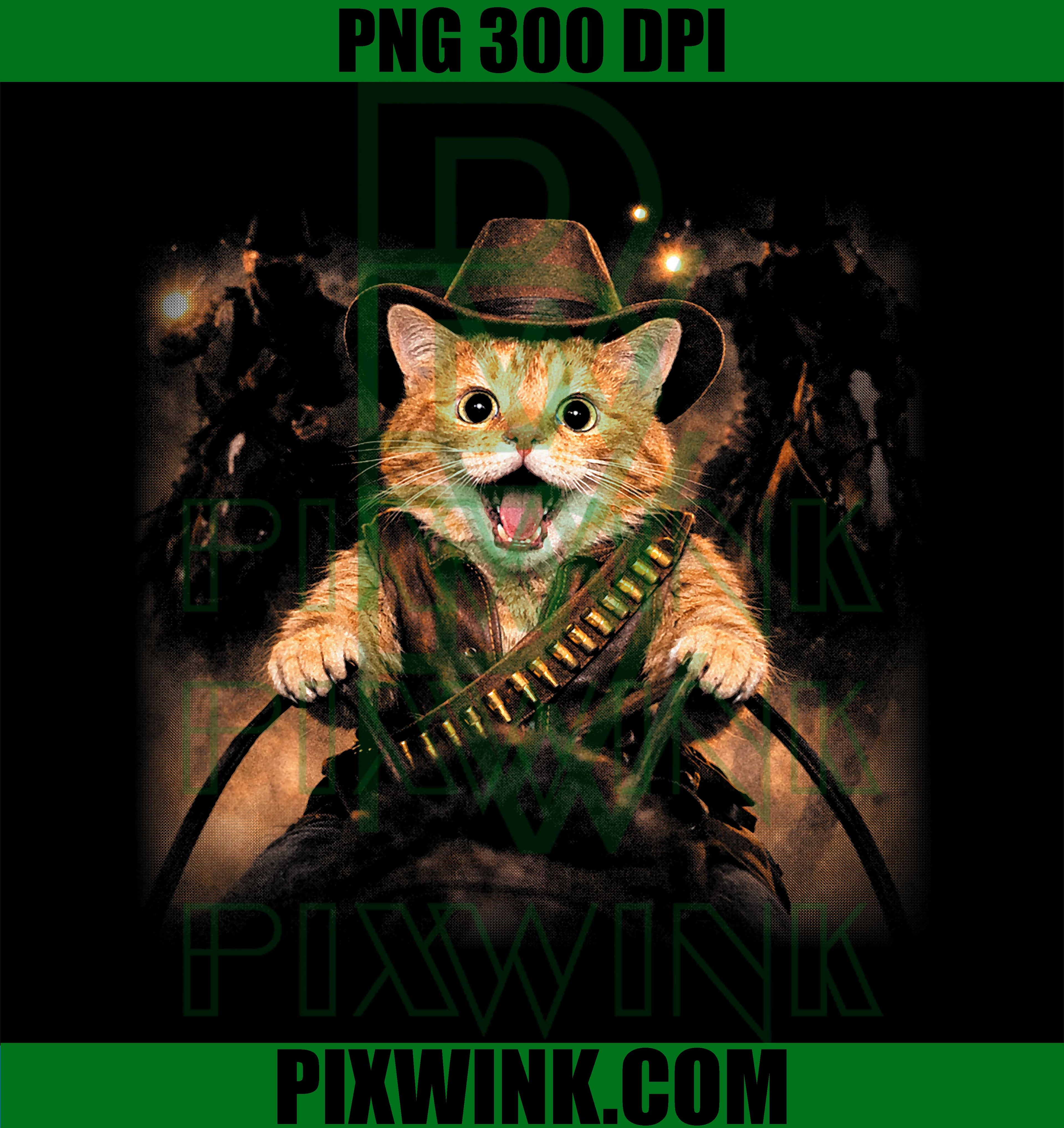 Cowboy Cat PNG, Funny Western Cat PNG, Cute Animal PNG
