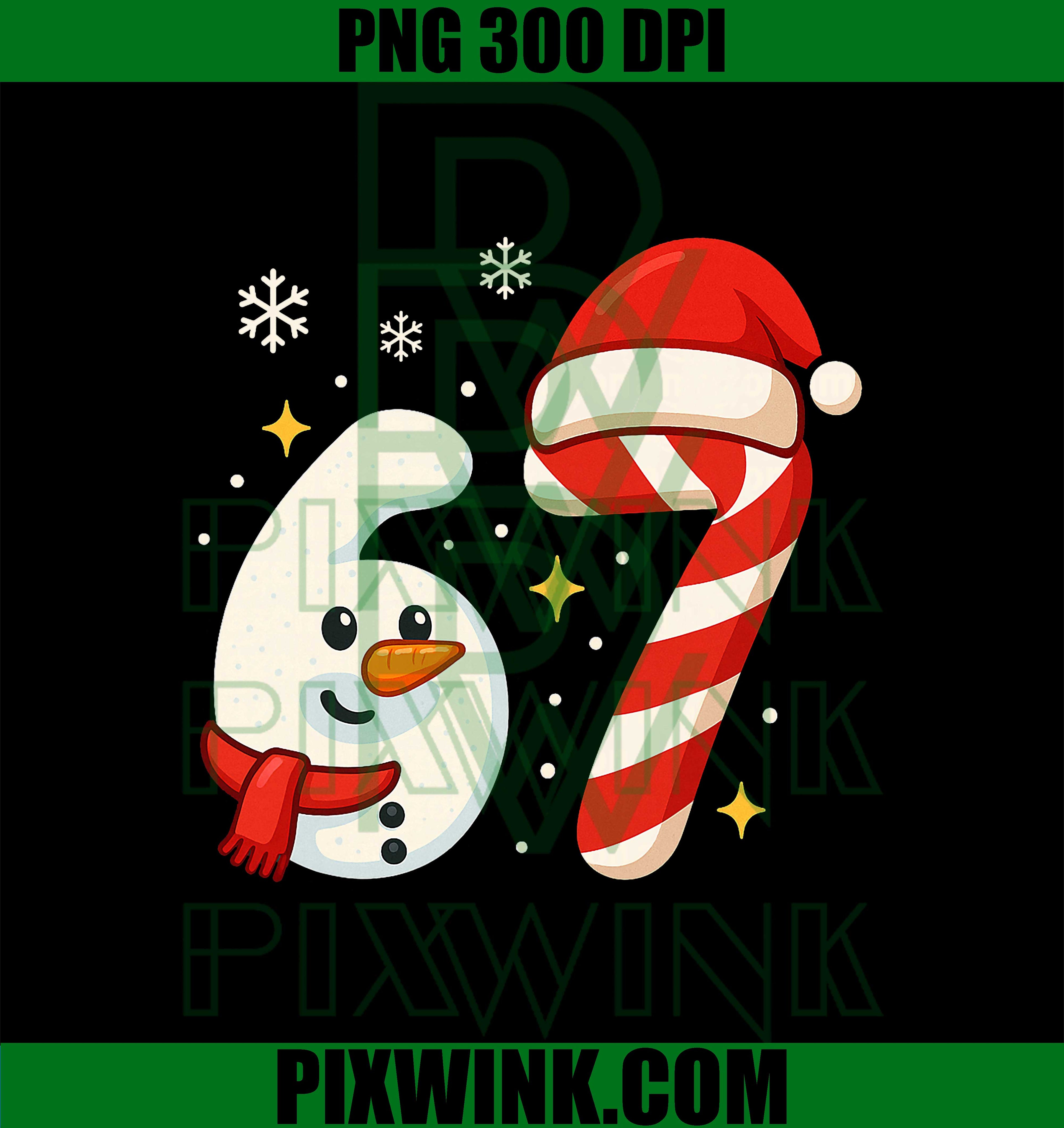6 7 Meme Christmas PNG, Trendy 67 Six Seven Snowman PNG