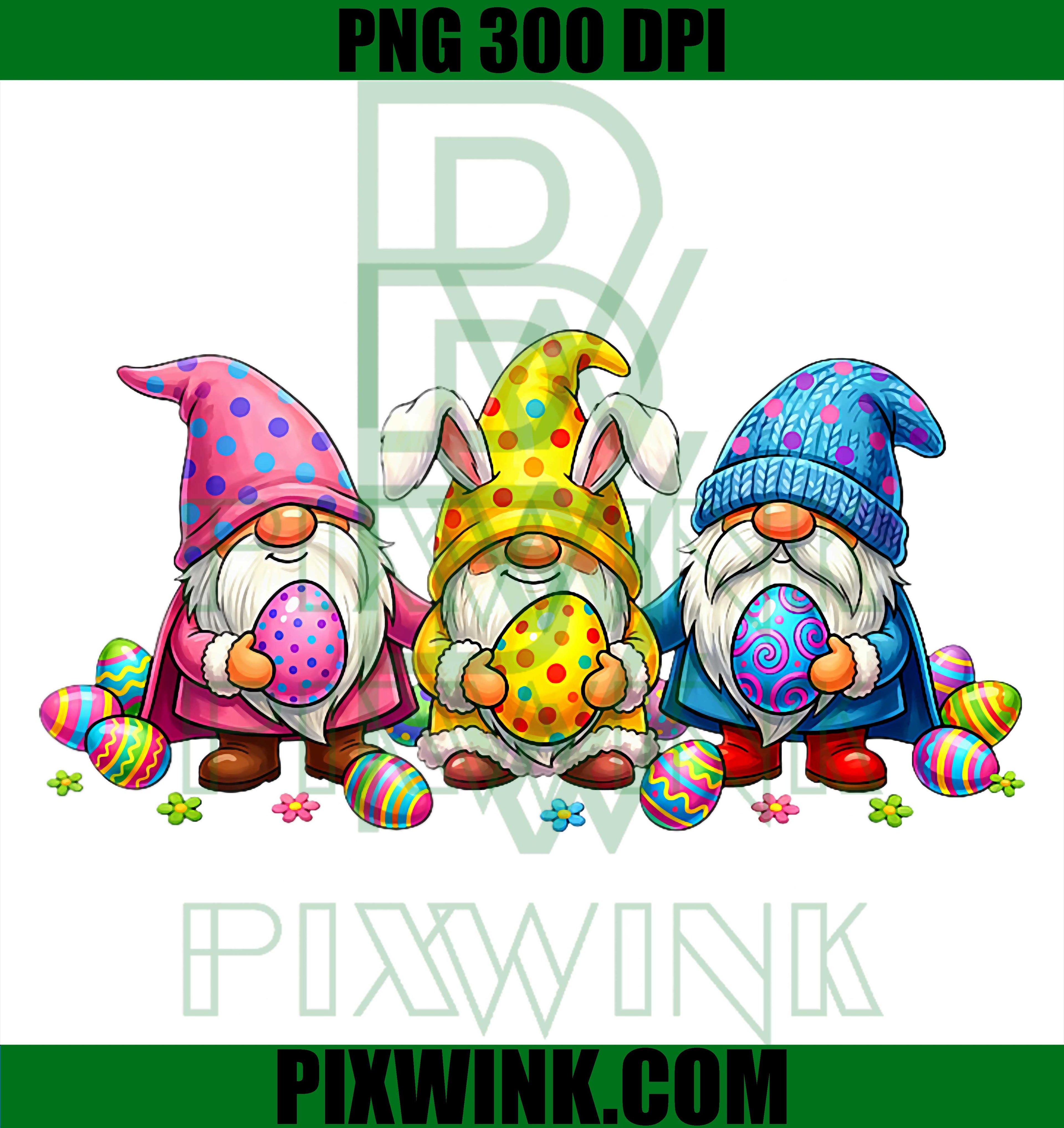Happy Easter Gnome PNG, Egg Hunt Kids PNG, Women Girls Easter PNG