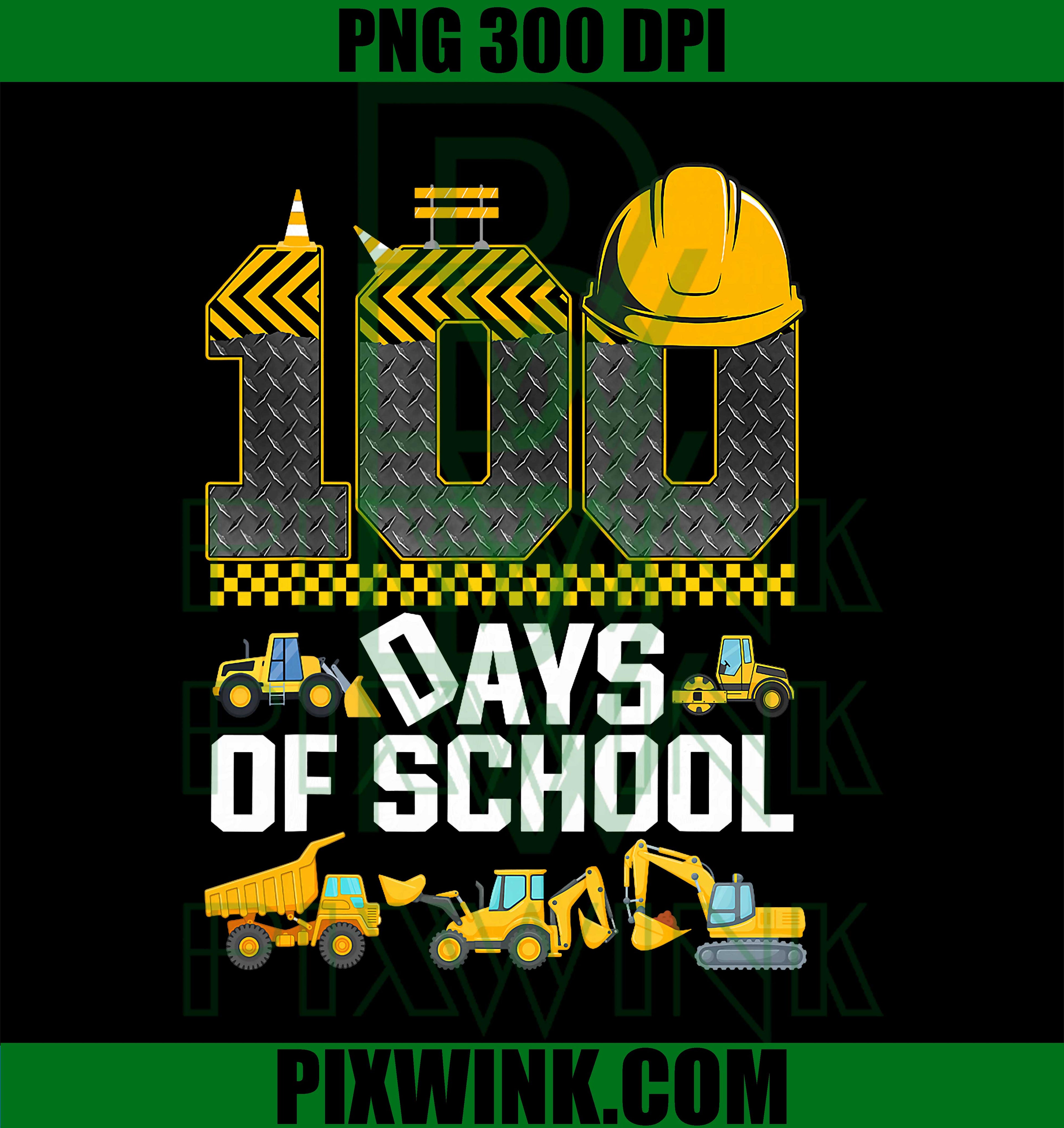 100 Days of School Construction Truck PNG