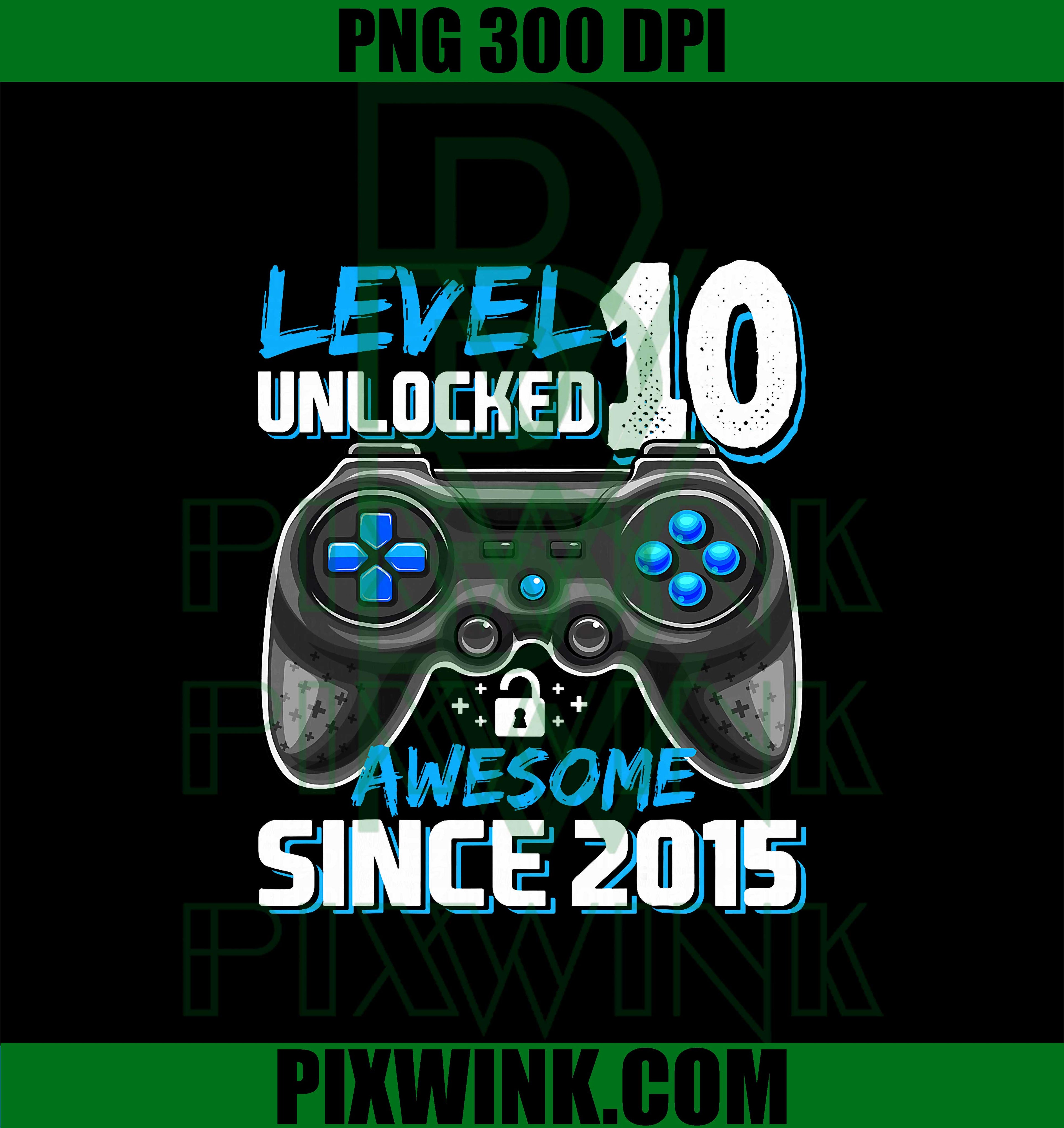 10th Birthday Boy Level 10 PNG, Gamer 10 Year Video Game Party PNG