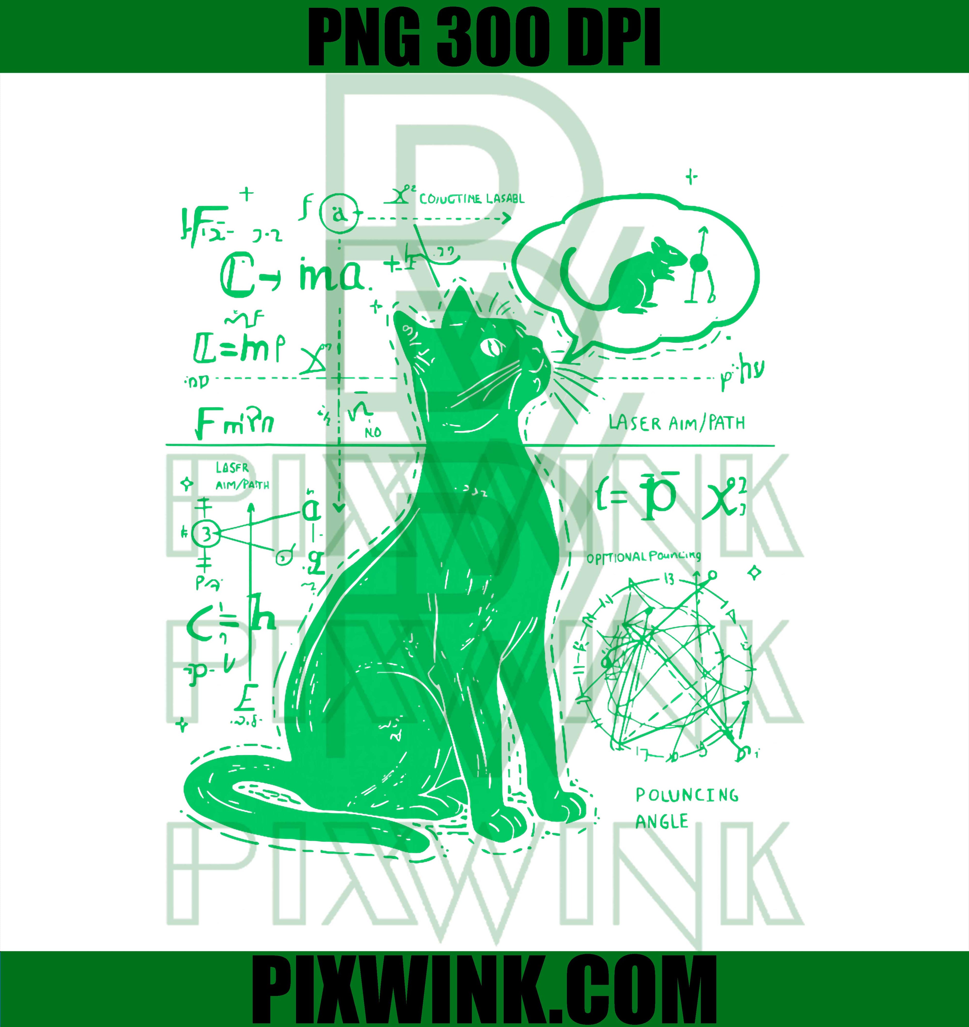 Funny cat Physics PNG, Nerd Math Science Humor Cat Lover PNG